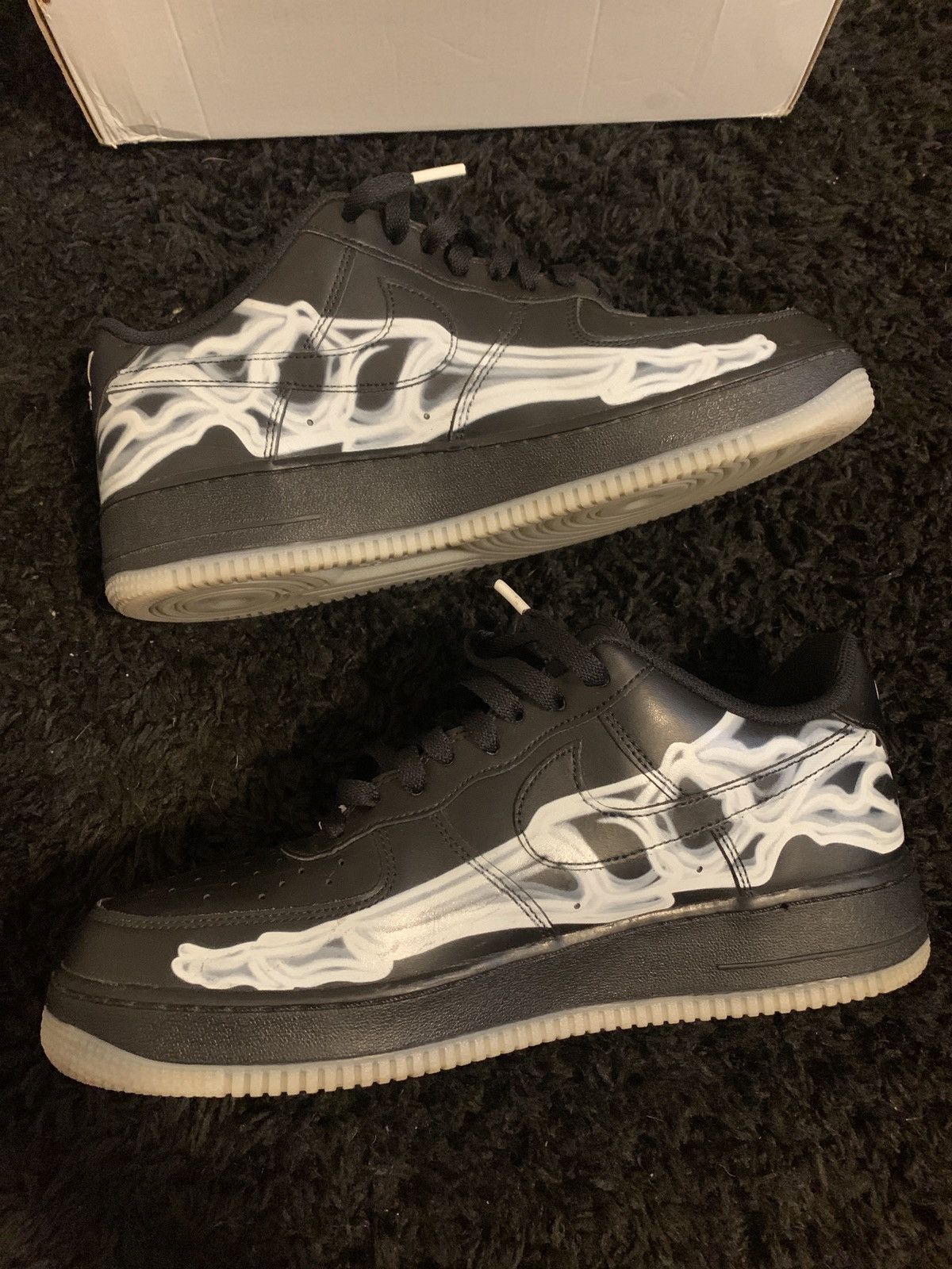 Nike Air Force 1 Skeleton Black Halloween Size US 10.5 / EU 43-44 - 2 Thumbnail