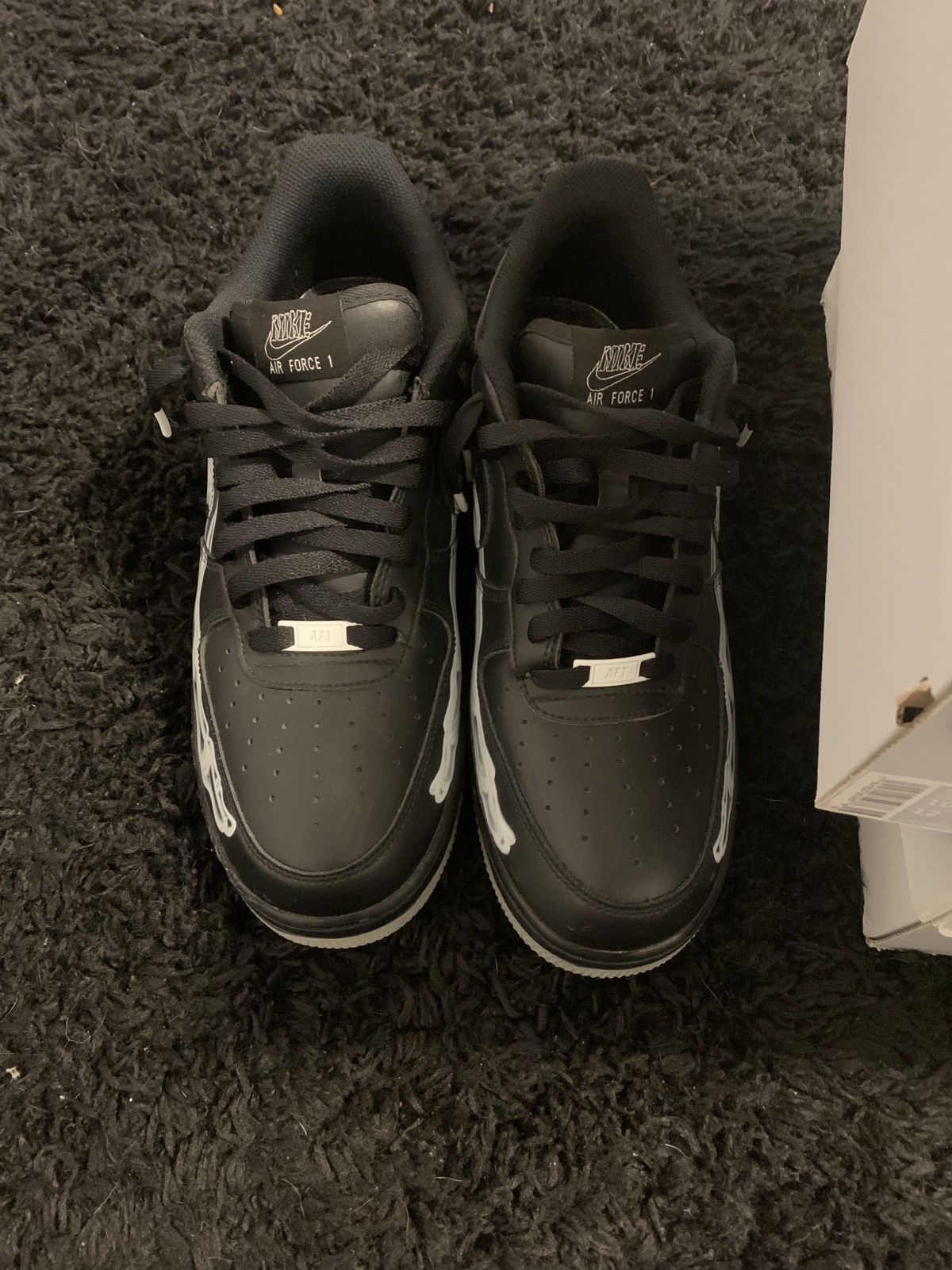 Nike Air Force 1 Skeleton Black Halloween Size US 10.5 / EU 43-44 - 3 Thumbnail