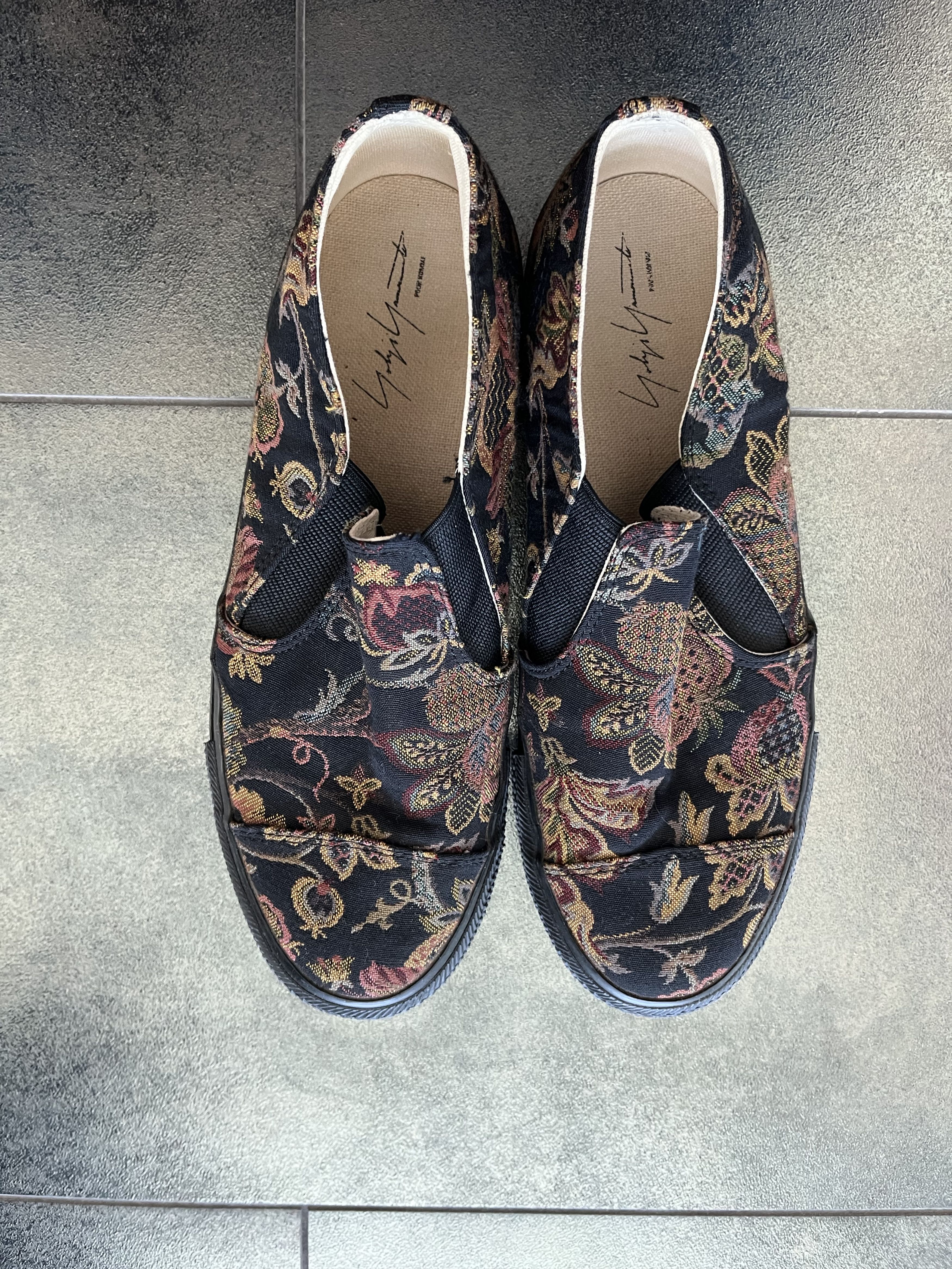 Yohji Yamamoto Yohji Yamamoto Pour Homme Embroidered Canvas Sneakers (JP 3) Size US 8 / EU 41 - 1 Thumbnail