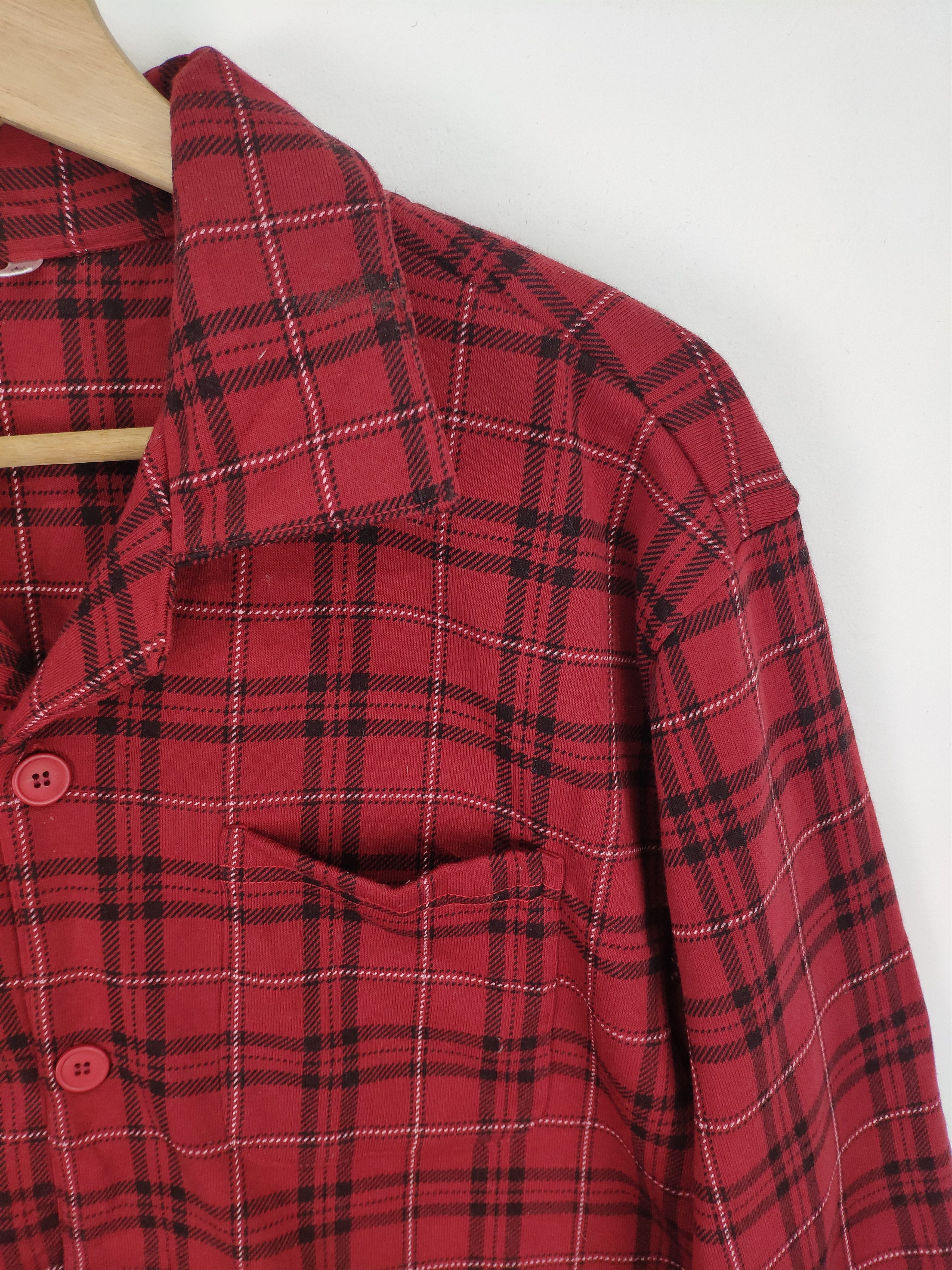 Flannel × Japanese Brand × Vintage Vintage Night Wear Plaid Flannel Button Up Size US M / EU 48-50 / 2 - 6 Thumbnail