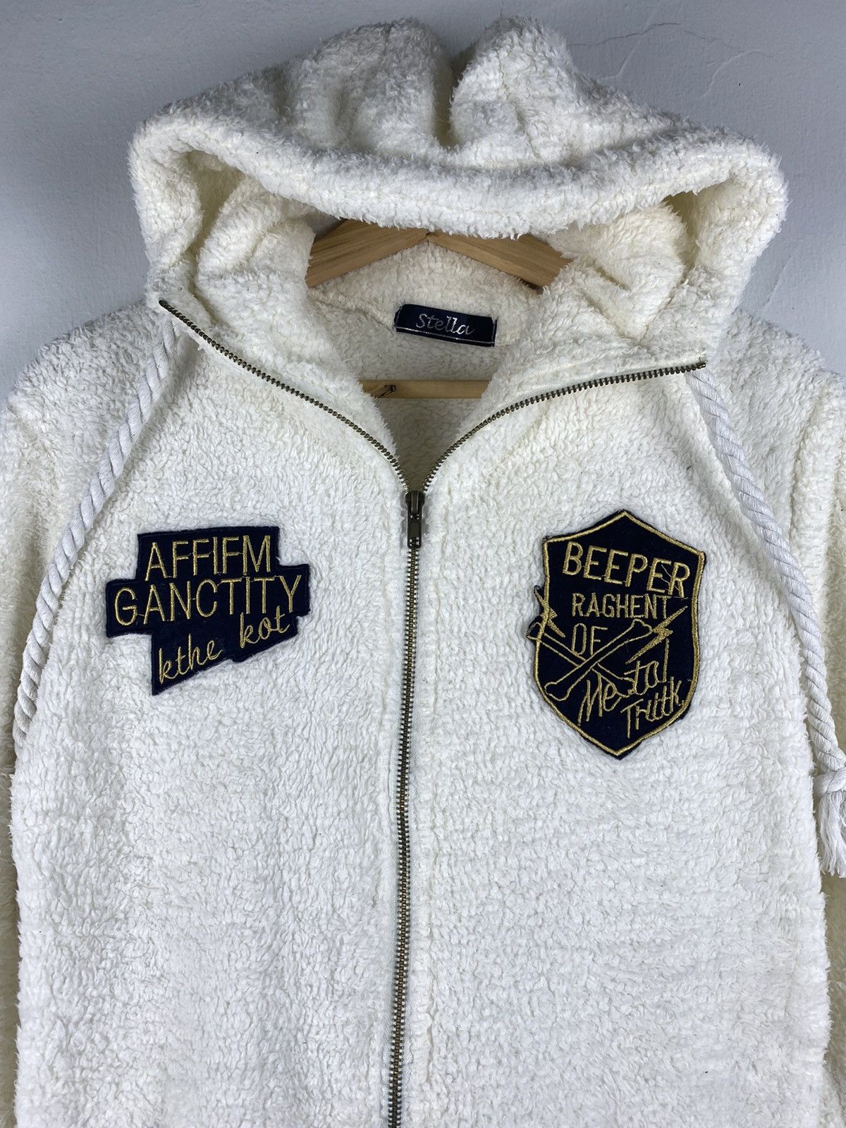 If Six Was Nine Vintage Bond Of Trust Skull By Stella Hoodie Sherpa Sweater Size US S / EU 44-46 / 1 - 4 Thumbnail