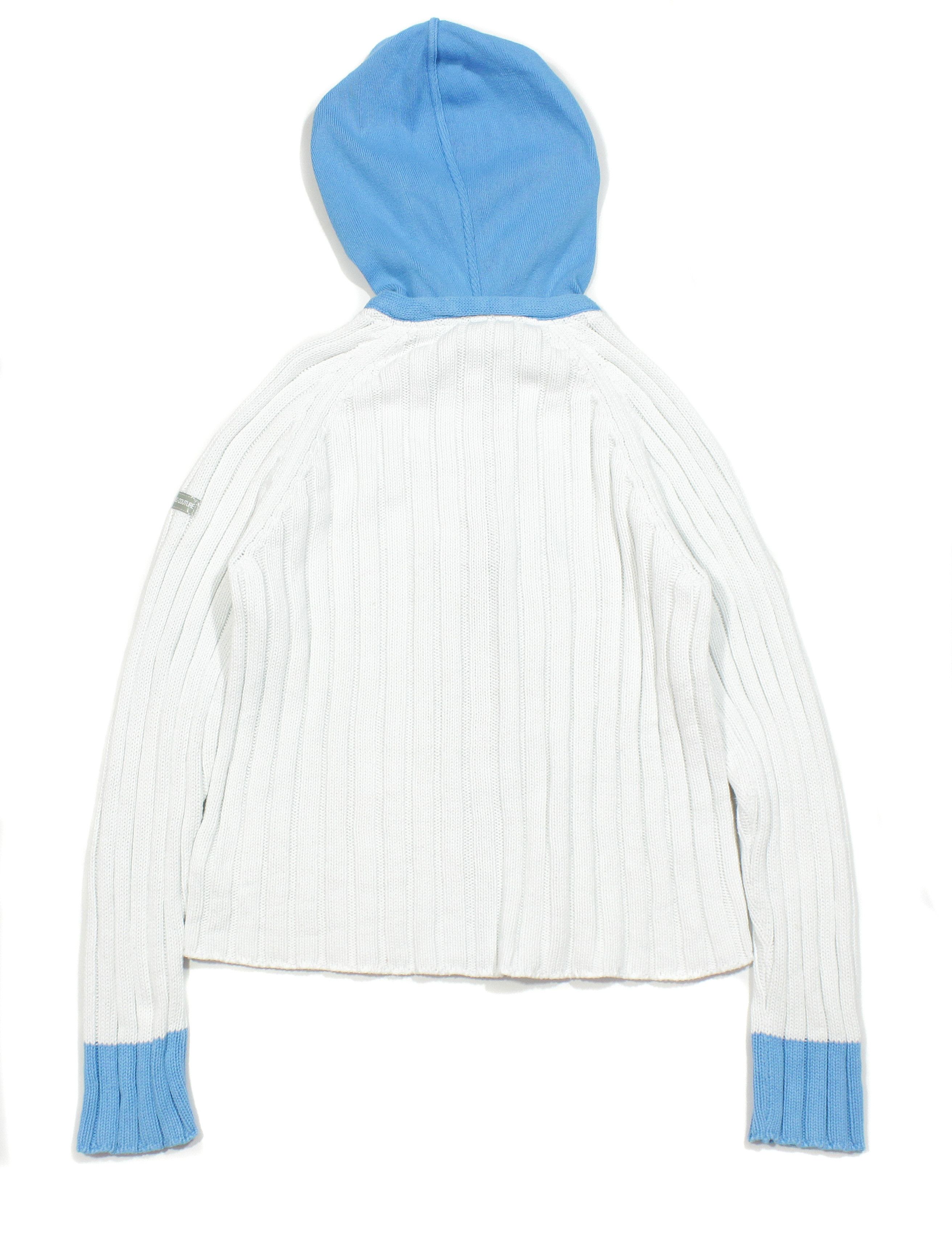 Versace 90S Logo Ribbed Hood Sweater Vintage Size XL / US 12-14 / IT 48-50 - 2 Thumbnail