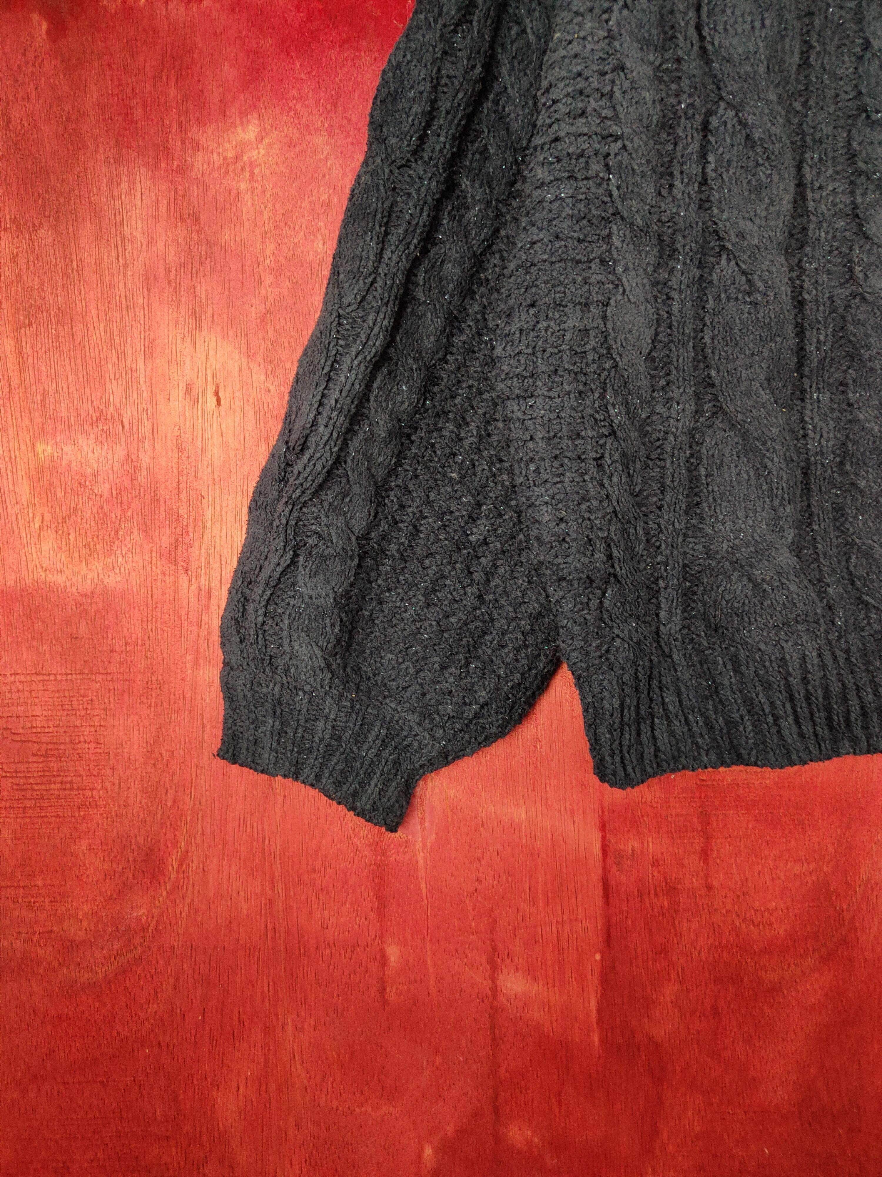 Aran Isles Knitwear × Japanese Brand × Vintage Rose Farm Dark Blue aran isle Knitwear Sweater #5497 Size L / US 10 / IT 46 - 4 Thumbnail