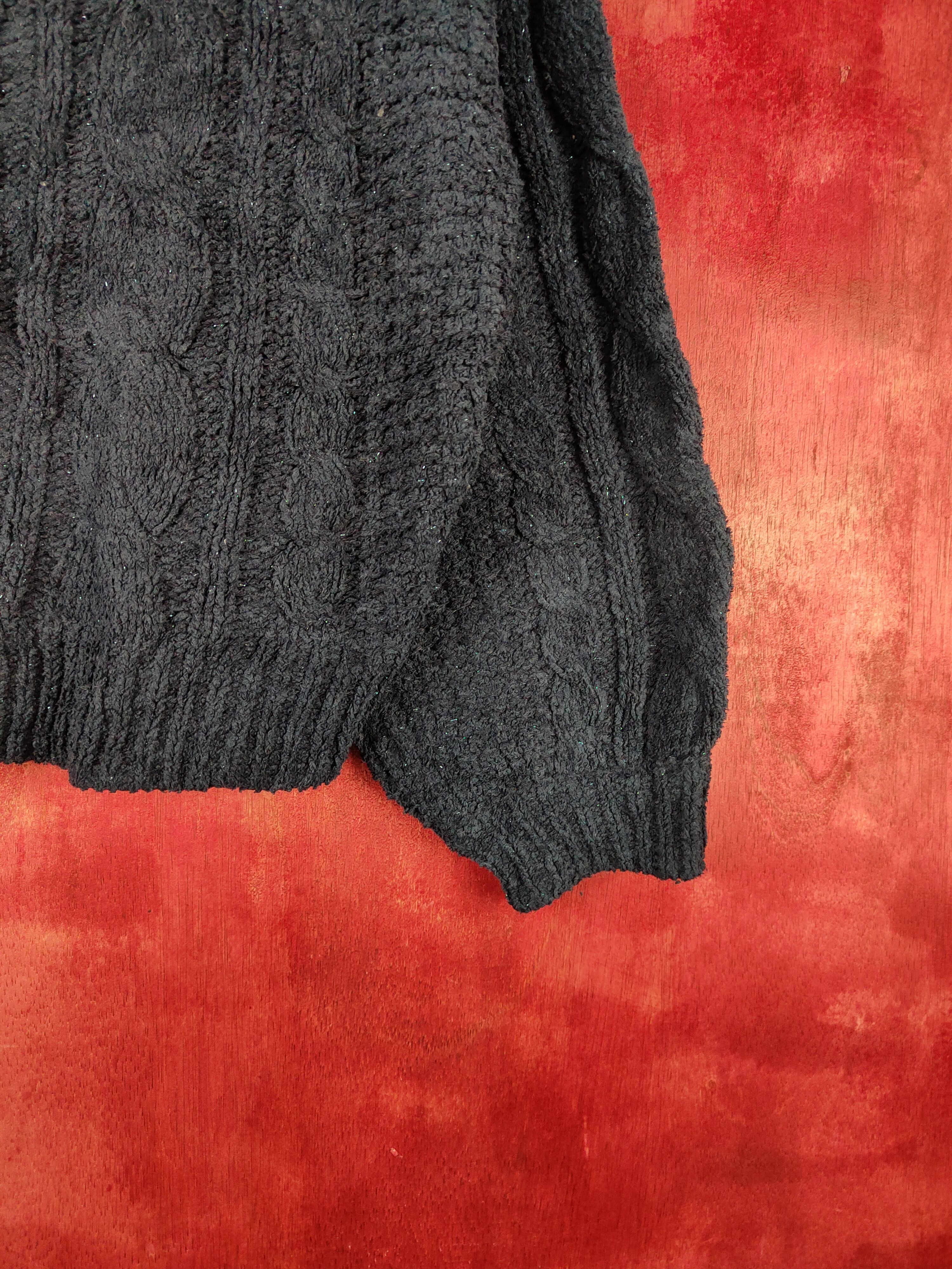 Aran Isles Knitwear × Japanese Brand × Vintage Rose Farm Dark Blue aran isle Knitwear Sweater #5497 Size L / US 10 / IT 46 - 6 Thumbnail