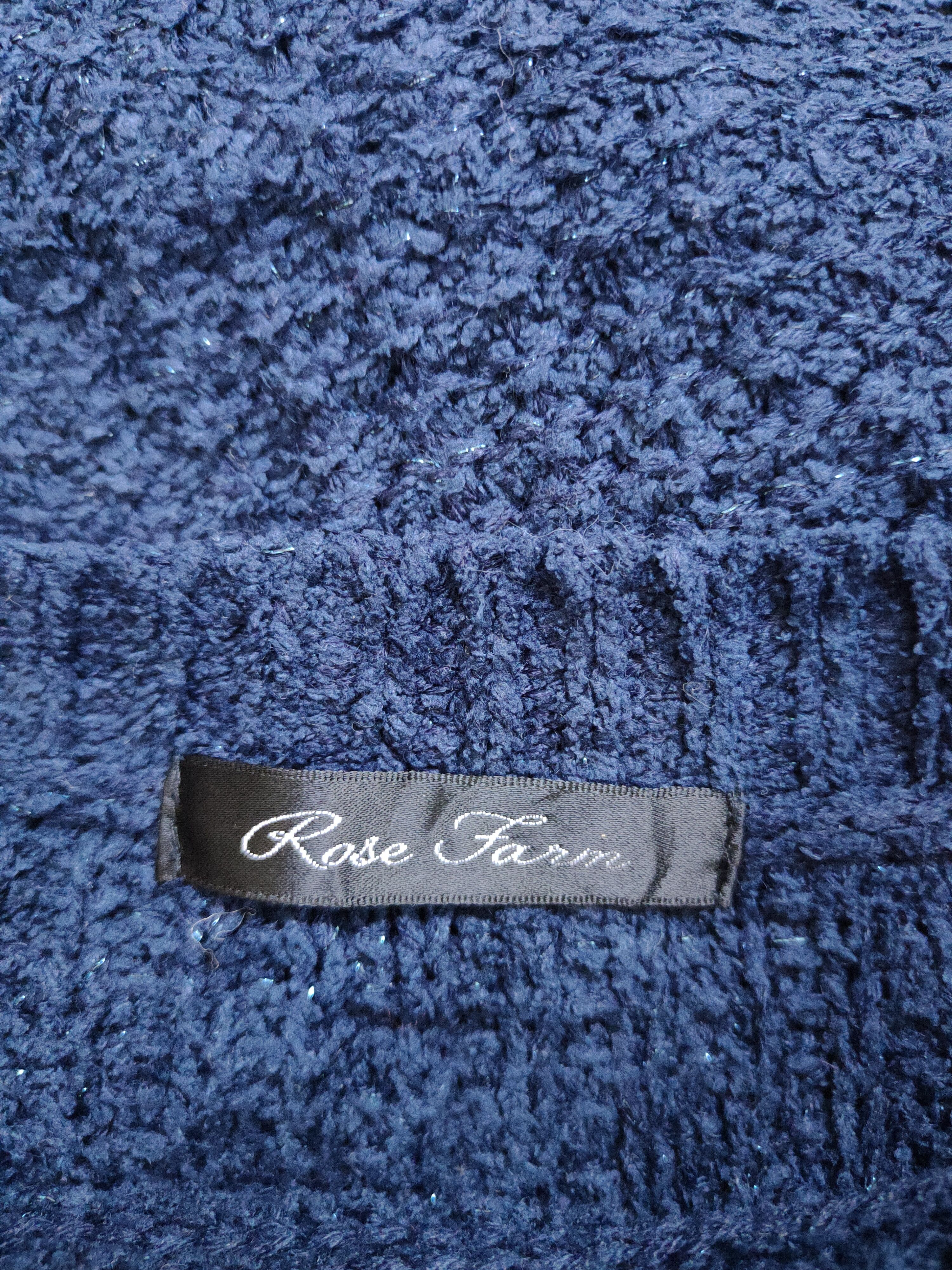 Aran Isles Knitwear × Japanese Brand × Vintage Rose Farm Dark Blue aran isle Knitwear Sweater #5497 Size L / US 10 / IT 46 - 11 Thumbnail