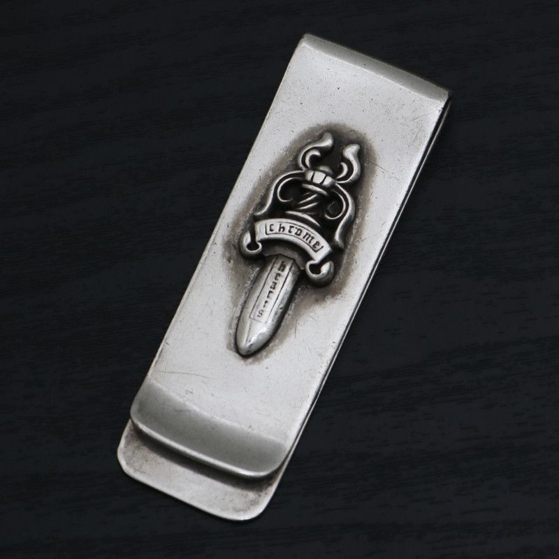 image of Chrome Hearts Dagger Money Clip in Silver, Men's
