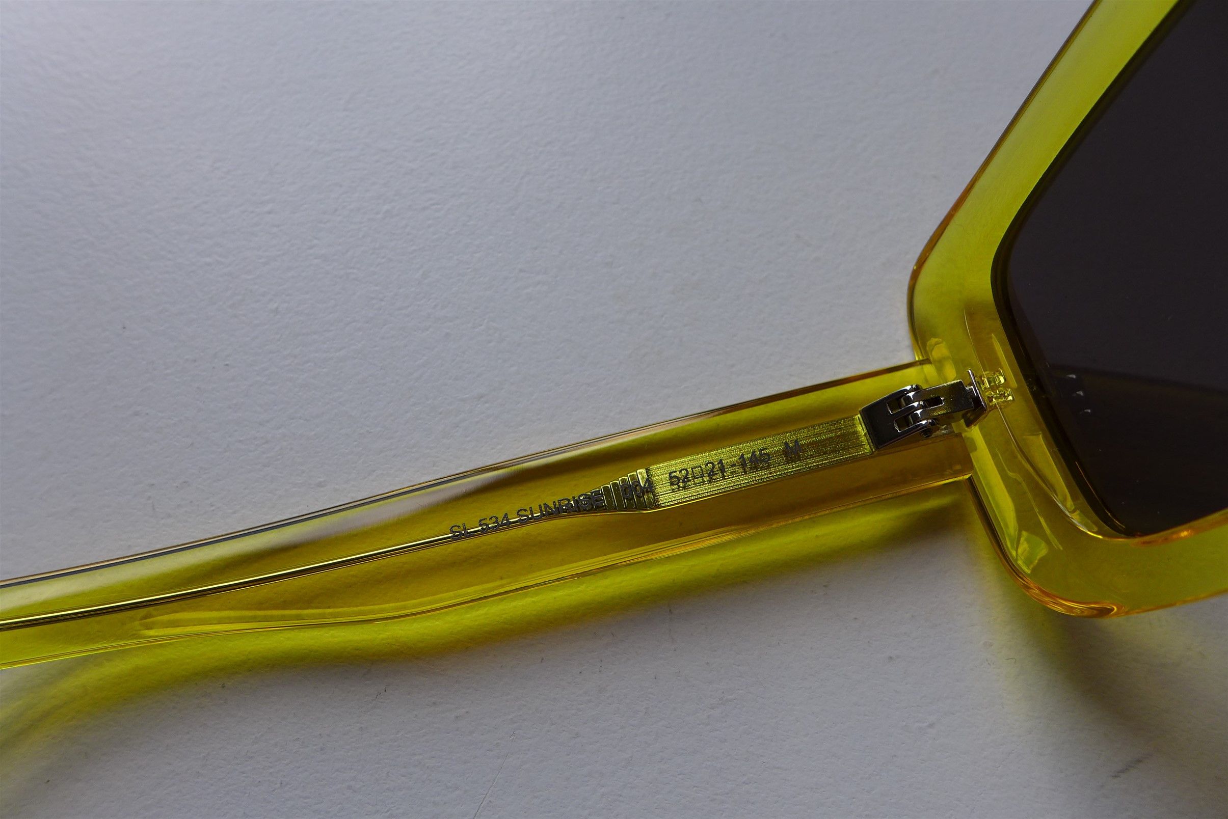 Saint Laurent Paris Saint Laurent SL534 Sunrise Sunglasses - Yellow Acetate Size ONE SIZE - 14 Thumbnail