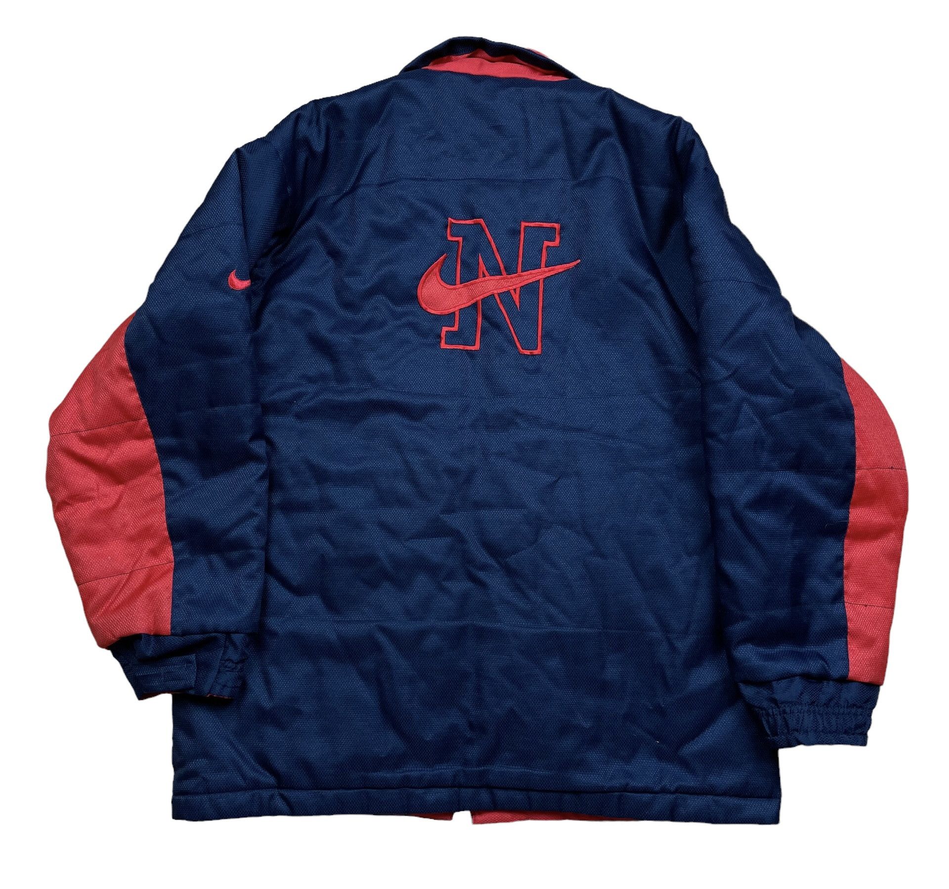 Nike × Vintage Vintage Nike Jacket Two Sided Swoosh Rare Y2K Hype Drill Size US S / EU 44-46 / 1 - 2 Thumbnail