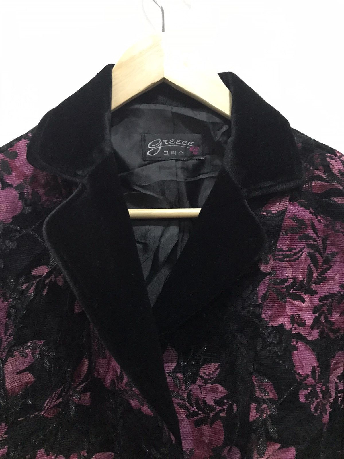 Japanese Brand Greece full print floral velvet blazer Size 34S - 18 Thumbnail