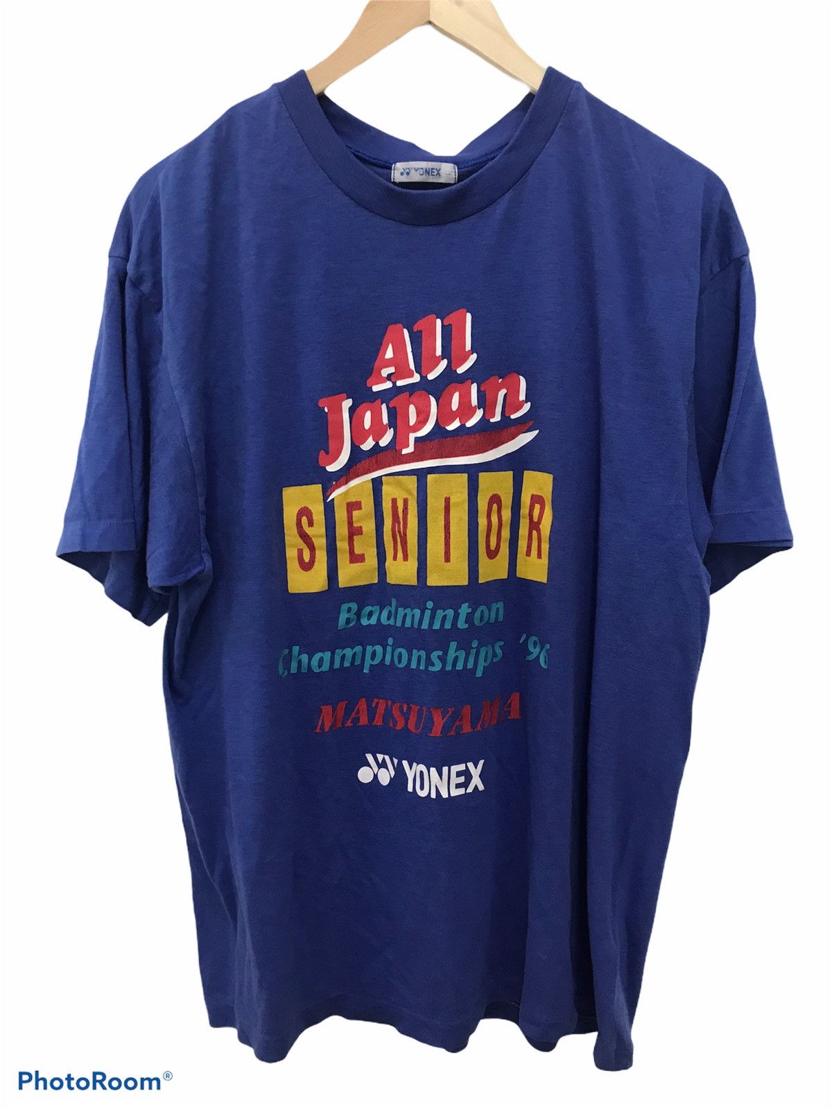 image of Sportswear 5050 x Vintage VTG Yonex 90's All Japan Badminton Championship 96 in Blue (Size Large)