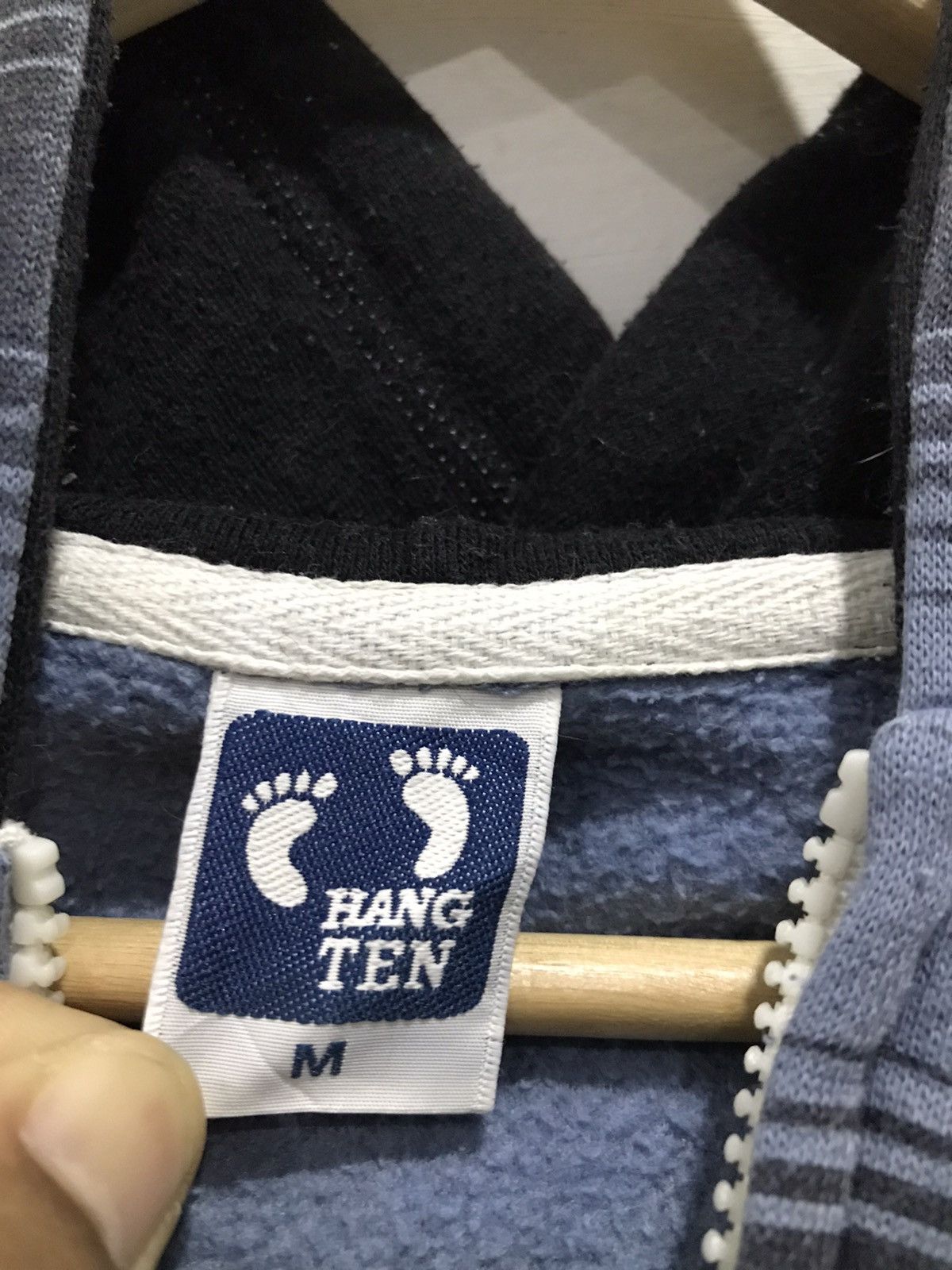 Hang Ten Vtg Hang Ten zipper Hooded striped sweatshirt Size US M / EU 48-50 / 2 - 10 Thumbnail