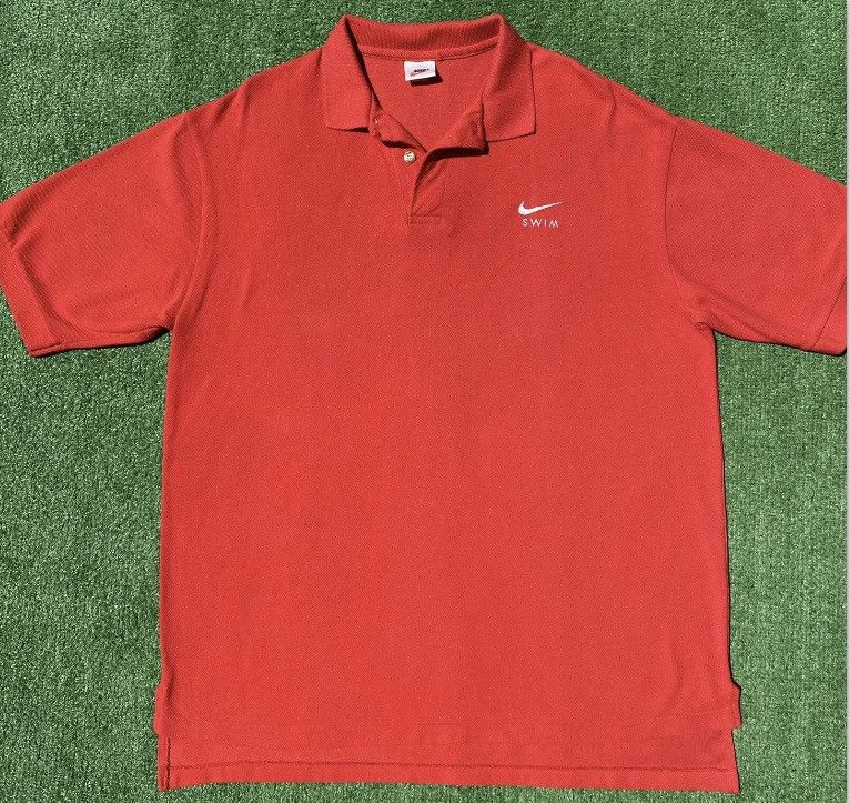 Nike 90’s Nike Swim White Tag Swoosh Polo Shirt Men’s XL Size US XL / EU 56 / 4 - 1 Thumbnail