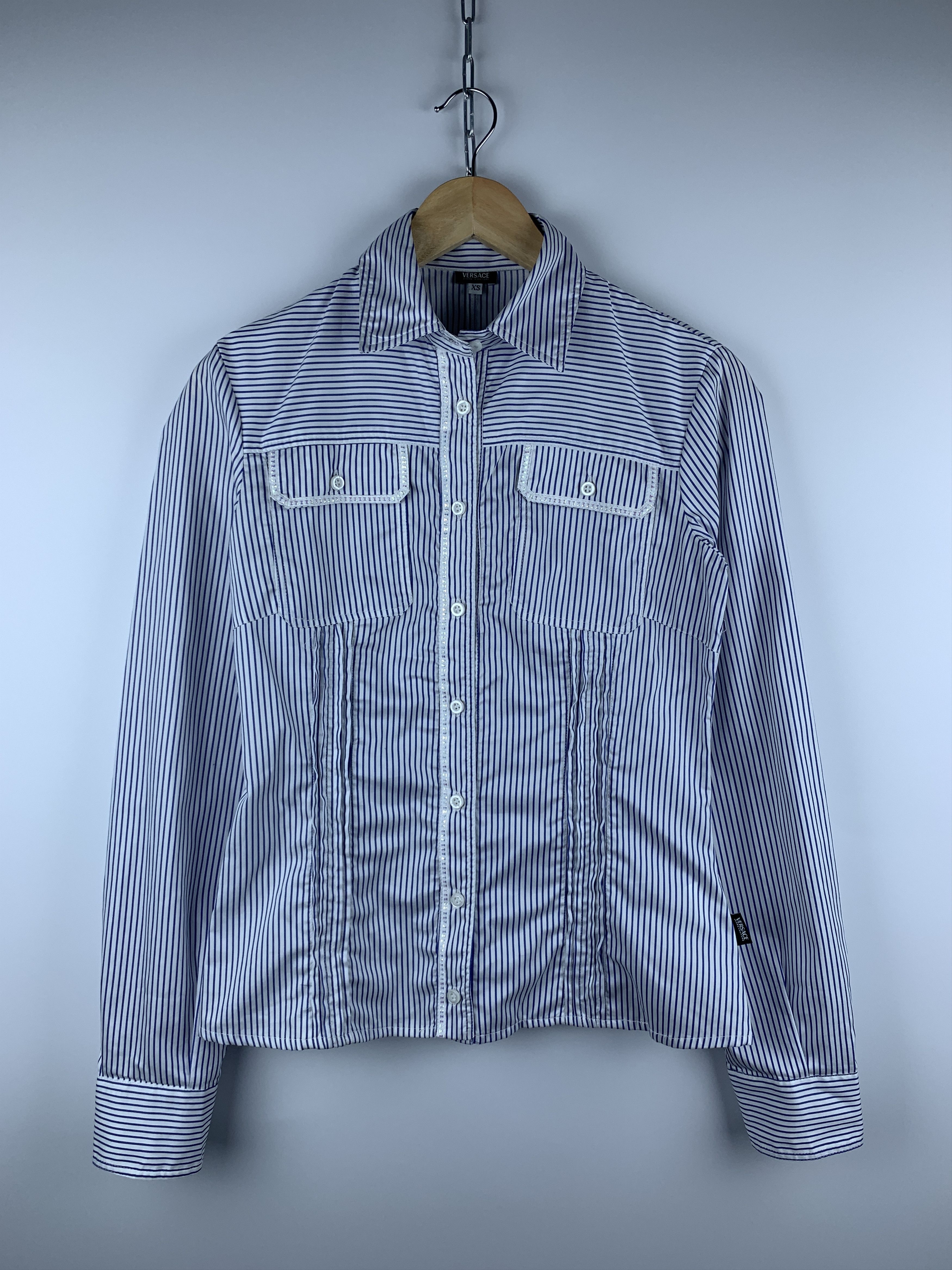 Versace × Versace Jeans Couture Wmn's Versace Jeans Couture Striped Long Sleeve Shirt Size XS / US 0-2 / IT 36-38 - 1 Thumbnail