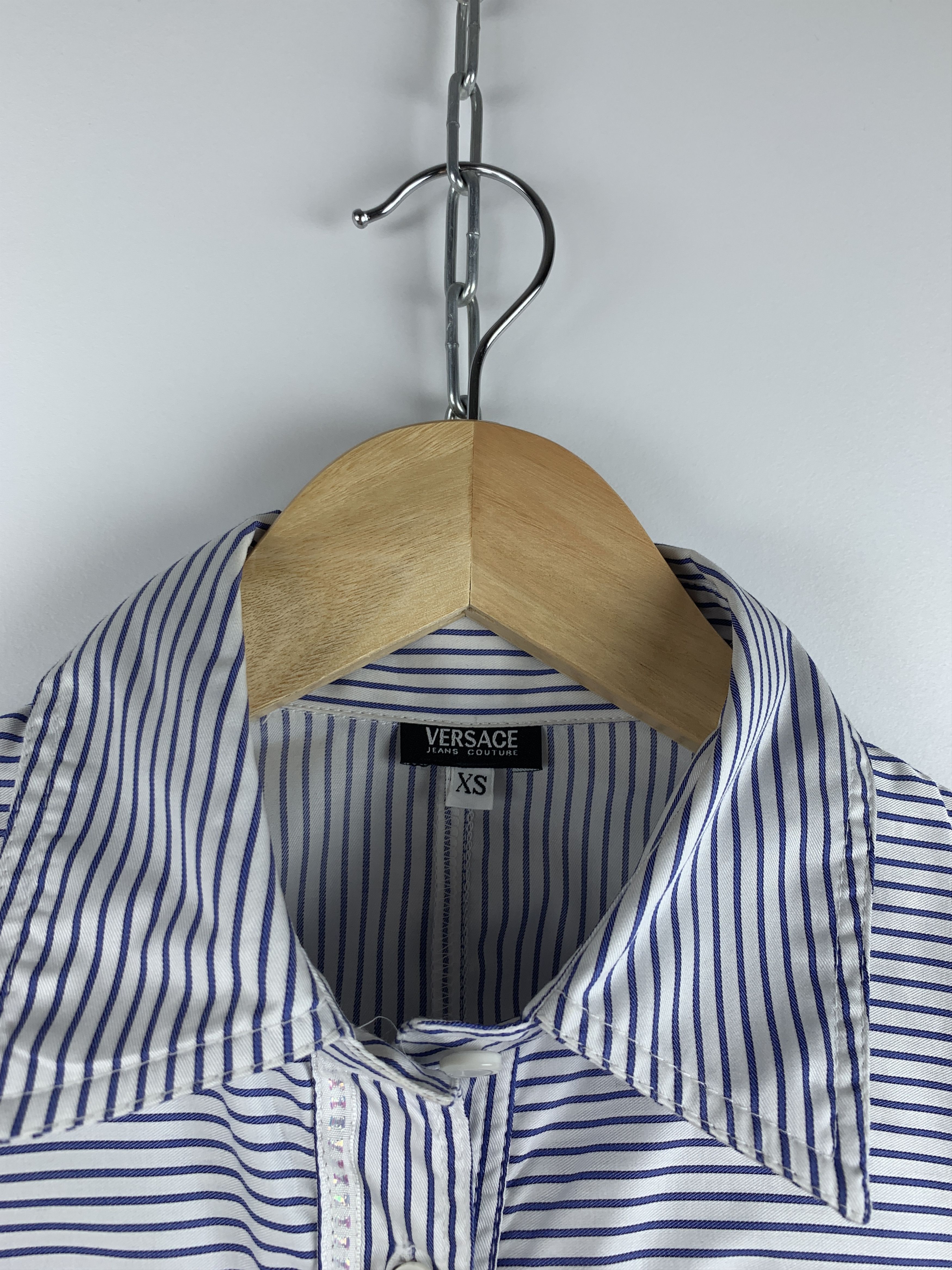 Versace × Versace Jeans Couture Wmn's Versace Jeans Couture Striped Long Sleeve Shirt Size XS / US 0-2 / IT 36-38 - 3 Thumbnail