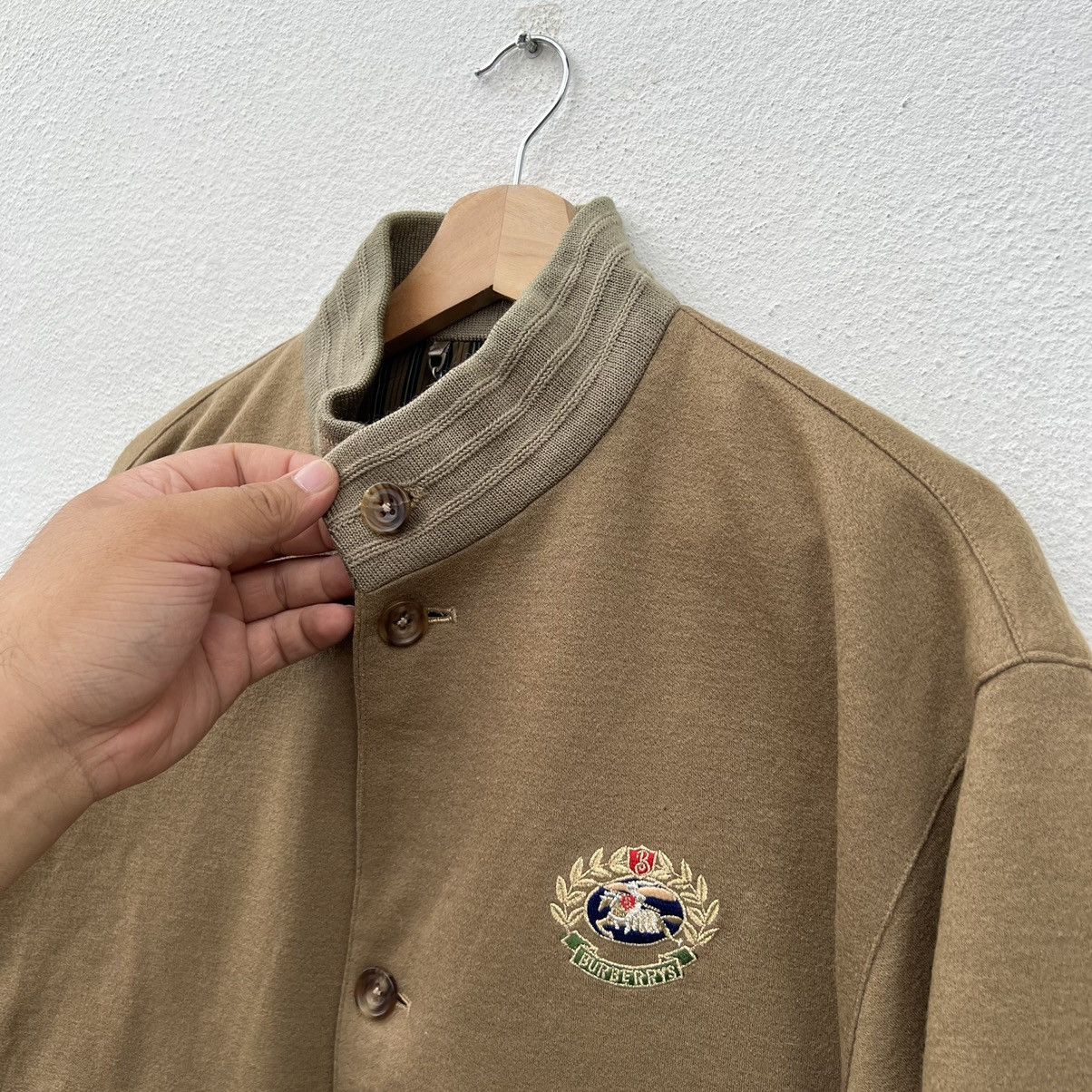 Burberry BOMBER JACKET RICH BROWN WOOL RARE STRIPE LINING JACKET Size US M / EU 48-50 / 2 - 8 Thumbnail