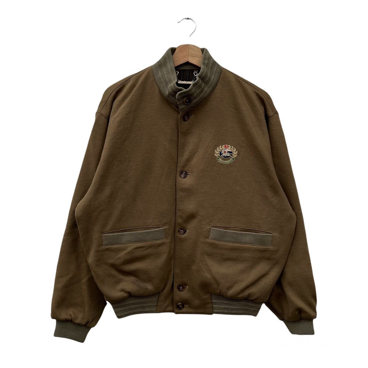 Burberry BOMBER JACKET RICH BROWN WOOL RARE STRIPE LINING JACKET Size US M / EU 48-50 / 2 - 1 Thumbnail