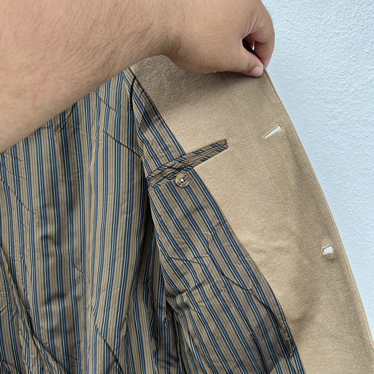 Burberry BOMBER JACKET RICH BROWN WOOL RARE STRIPE LINING JACKET Size US M / EU 48-50 / 2 - 13 Thumbnail