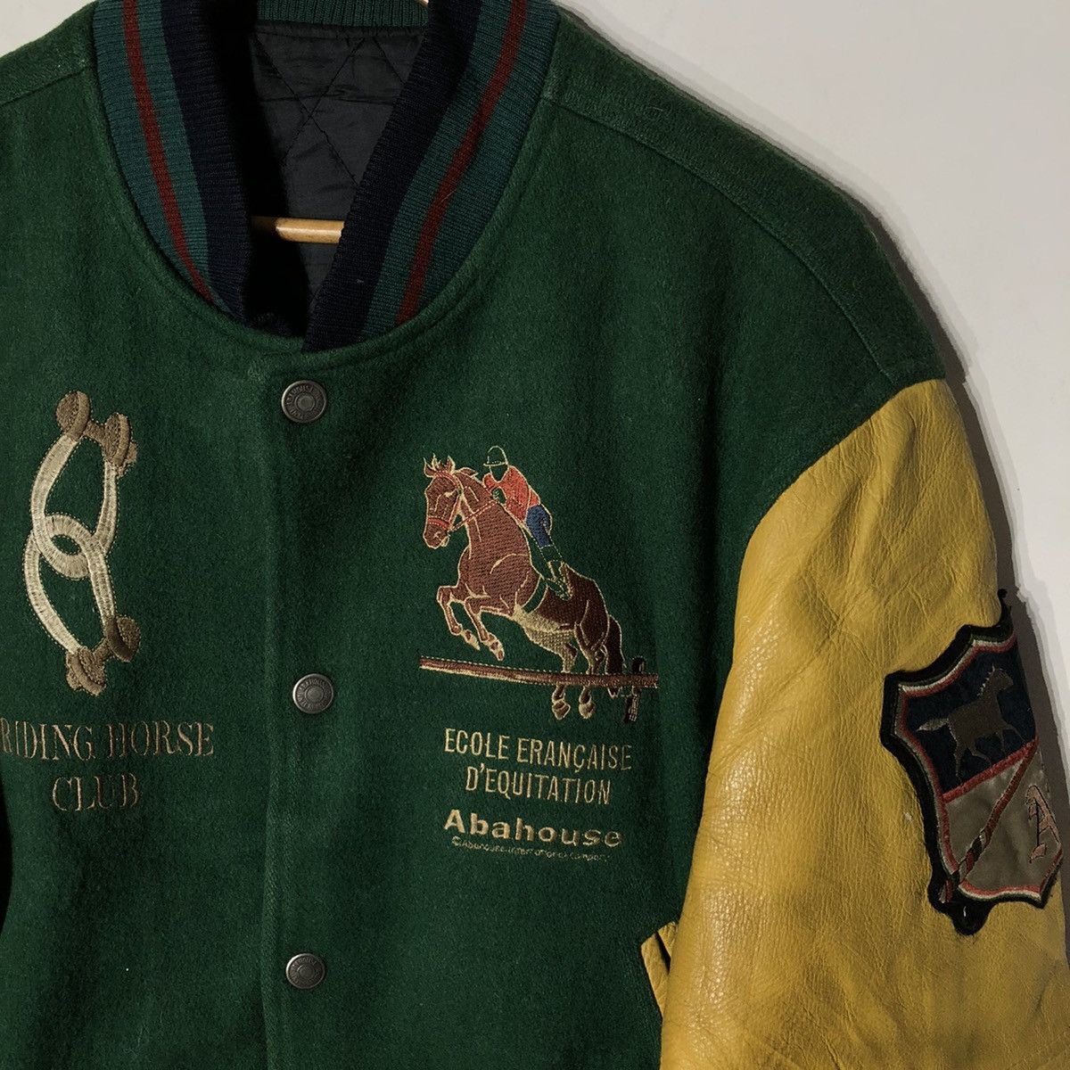 Japanese Brand Abah House Horse Riding Big Logo Varsity Jacket Size US L / EU 52-54 / 3 - 7 Thumbnail
