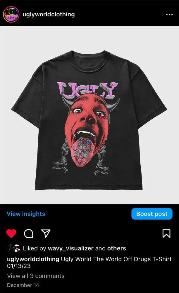 Japanese Brand Ugly Wrld The World Off Drug’s T-Shirt Size US L / EU 52-54 / 3 - 2 Thumbnail