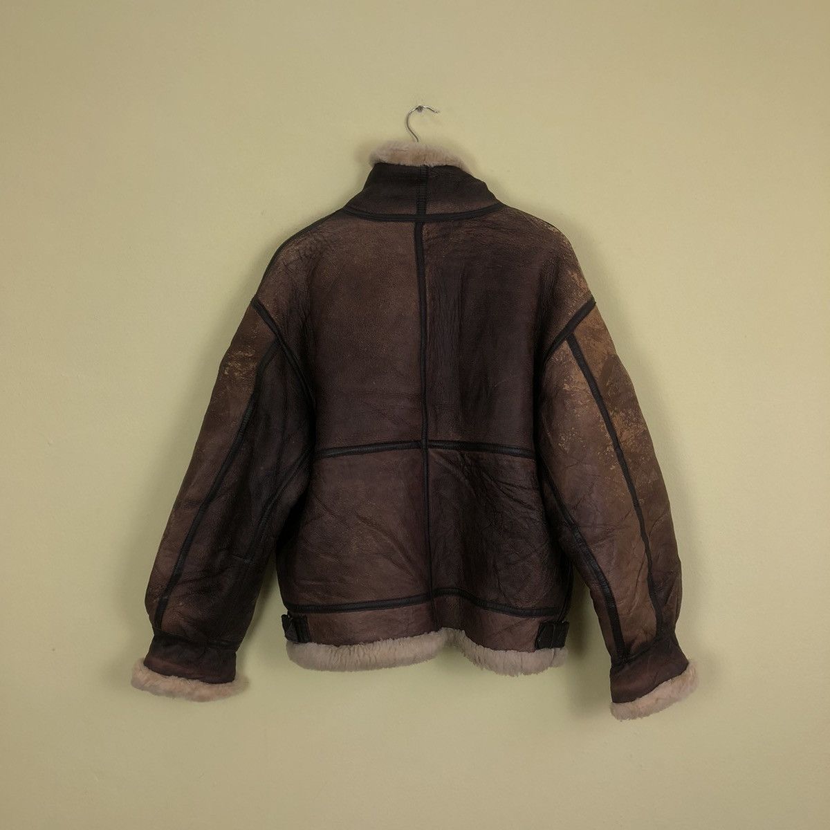 🔥 Vintage B-3 Genuine Leather Jacket Shearling Mink Fur