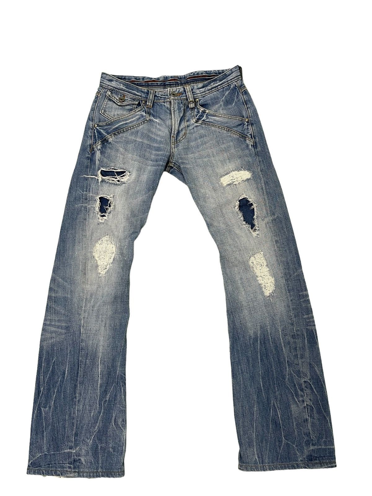 Japanese Brand Flare Jeans Nicole Club Curv Leg Distress Boot Cut 3🟦5 Size US 31 - 2 Thumbnail