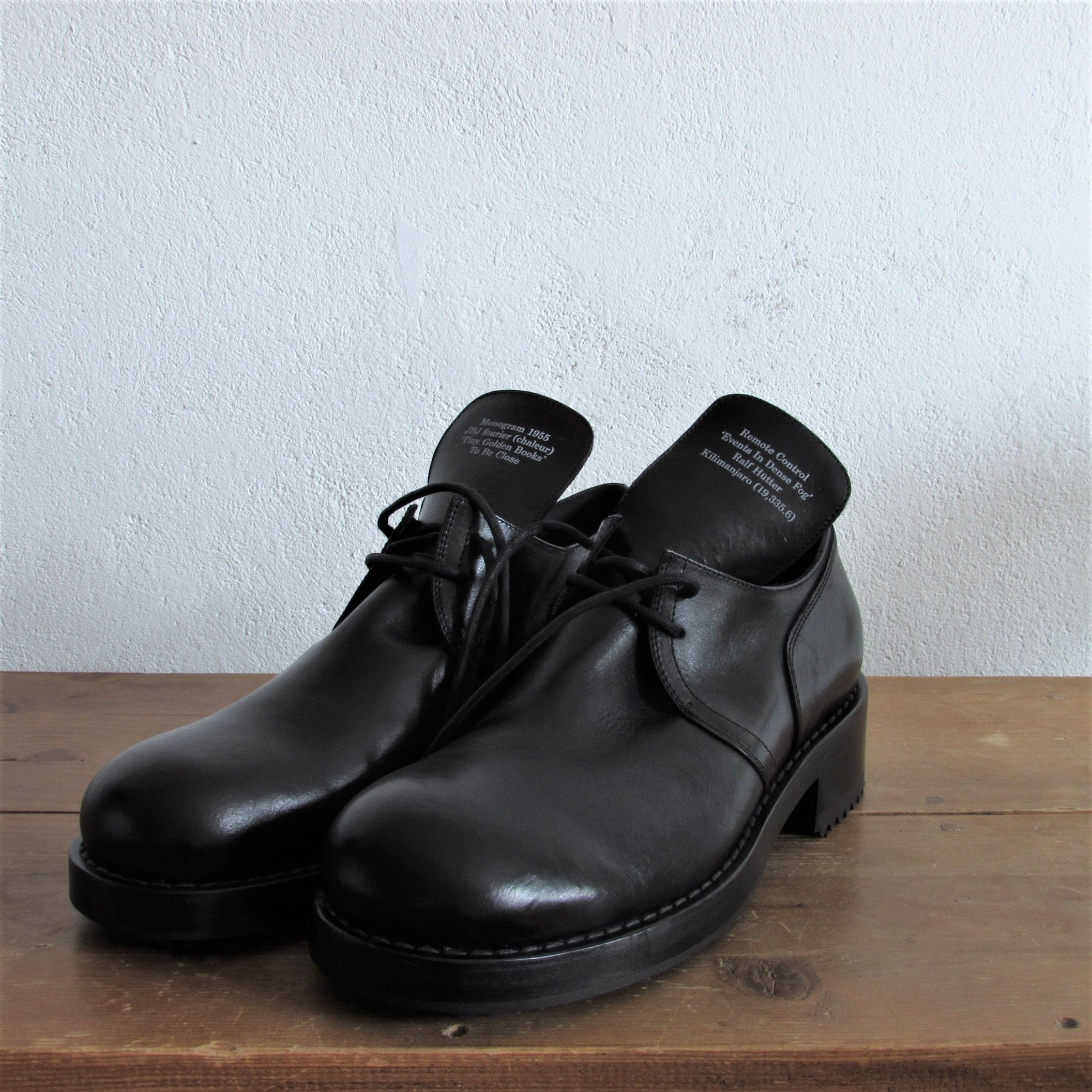 Raf Simons S/s 20 Printed Lace Up Low Derbys 45 Shoes In Black