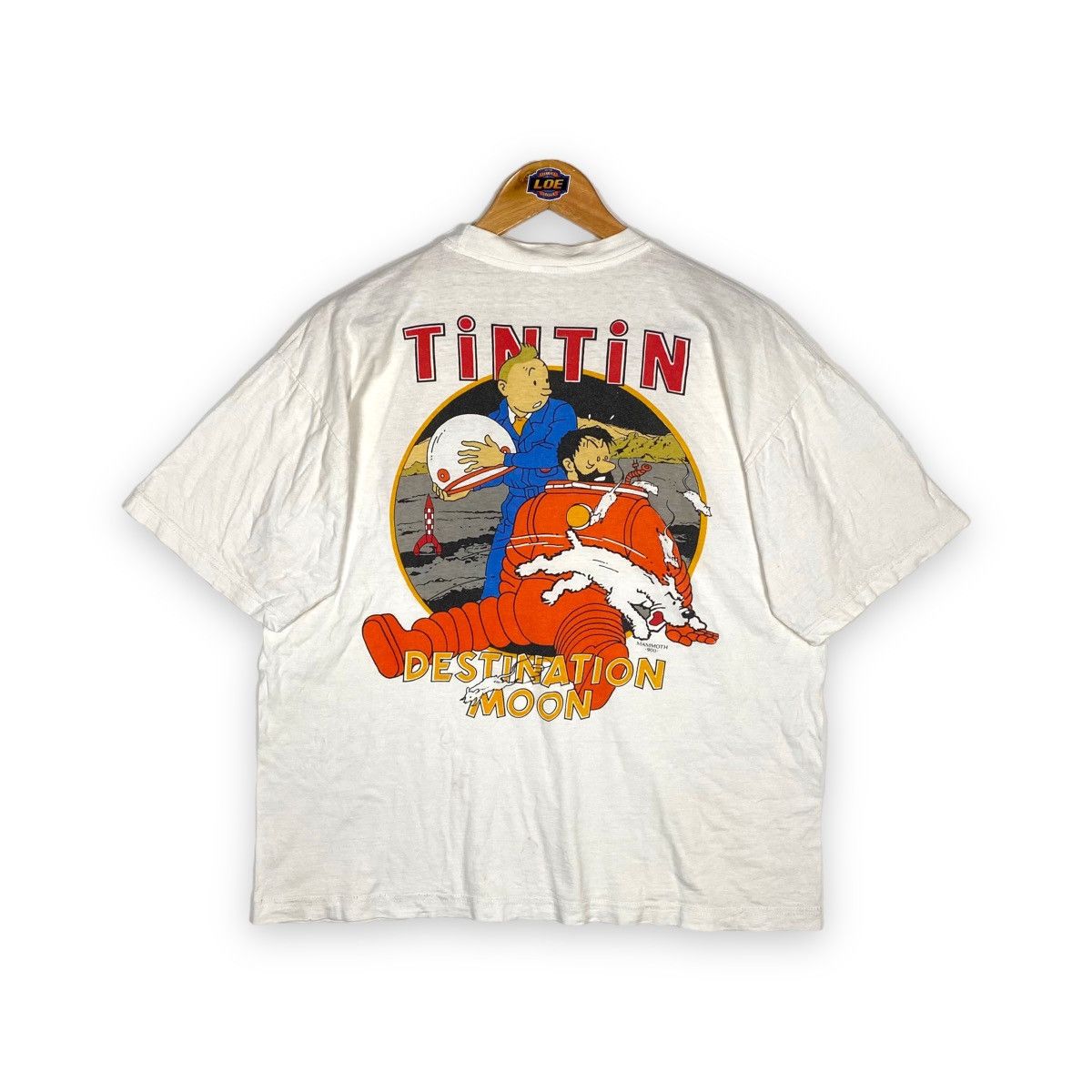 Vintage VINTAGE 90's THE ADVENTURES OF TINTIN DESTINATION MOON TEE ...