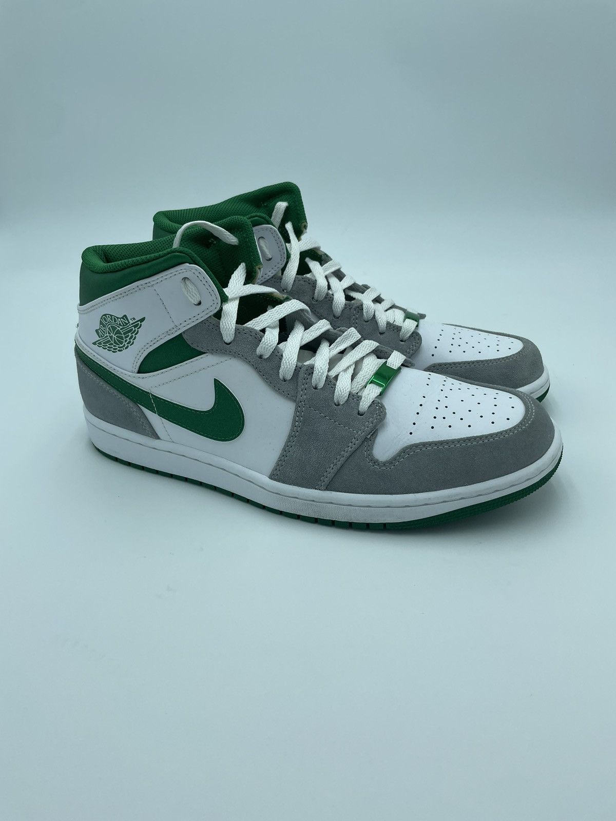 image of Nike Jordan 1 Mid Se ‘Grey Green’ Shoes, Men's (Size 10.5)