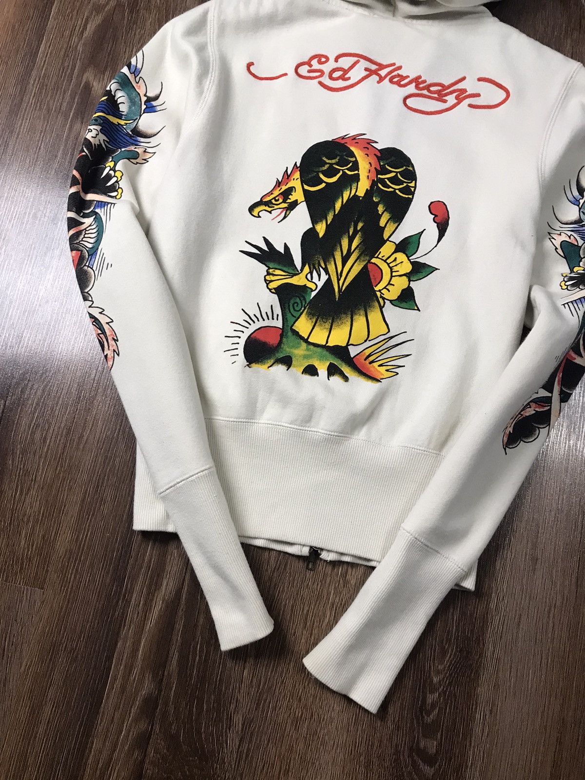Ed Hardy（エド・ハーディー）by Christian Audigier Ed Hardy エドハーディー メンズ パーカー NEVER LOOK BACK