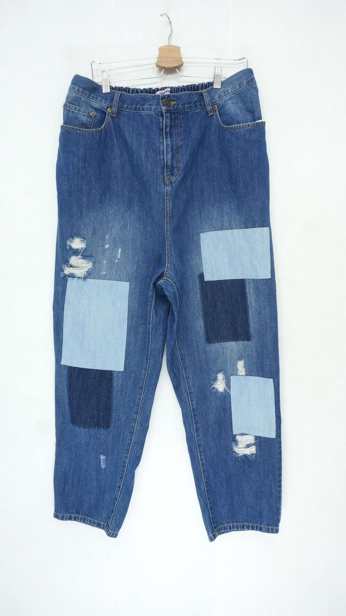 Japanese Brand BROWNY JAPAN PUNYUS Japan Patchwork Ripped Baggy Denim Size US 34 / EU 50 - 1 Thumbnail