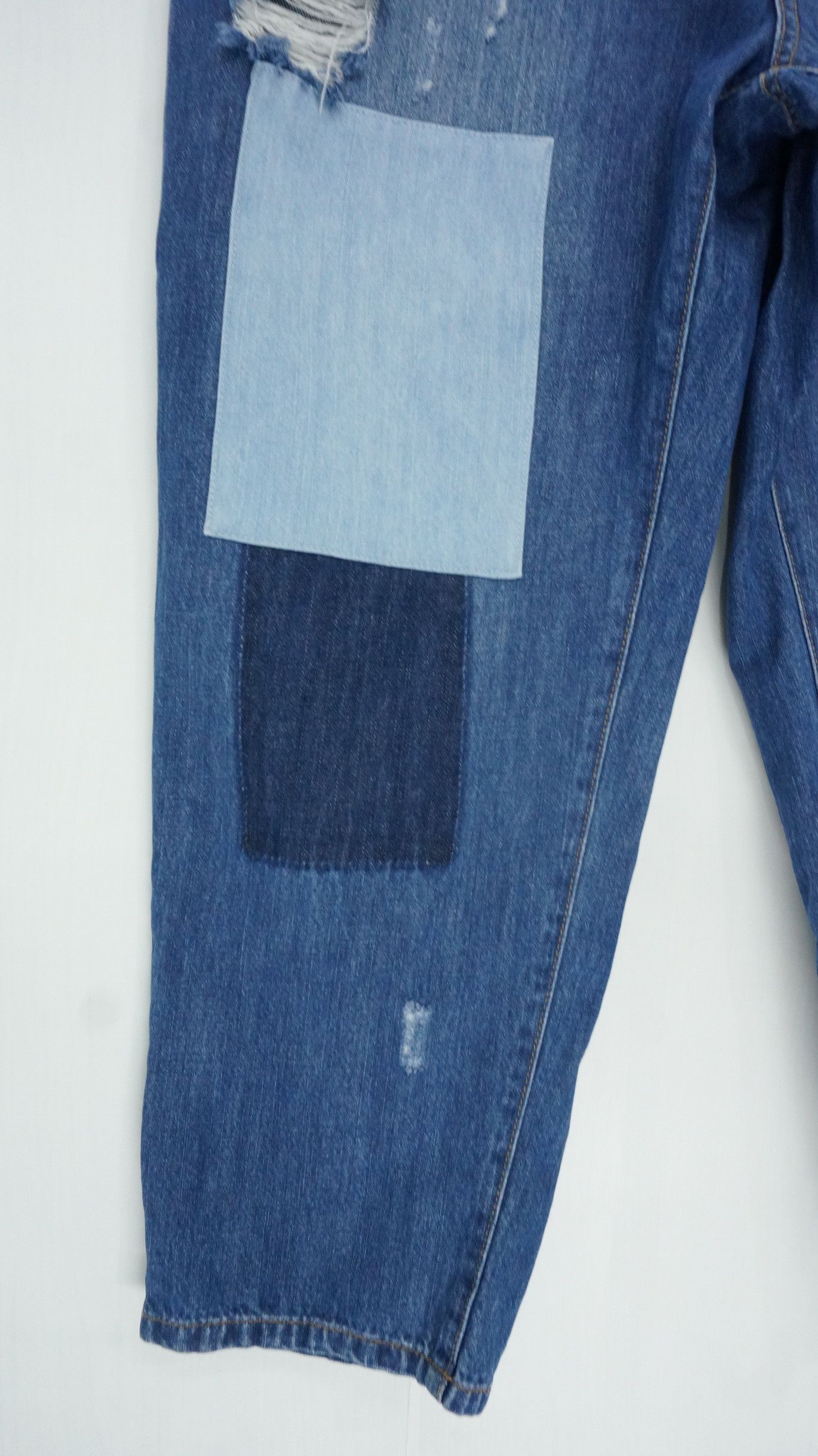 Japanese Brand BROWNY JAPAN PUNYUS Japan Patchwork Ripped Baggy Denim Size US 34 / EU 50 - 6 Thumbnail