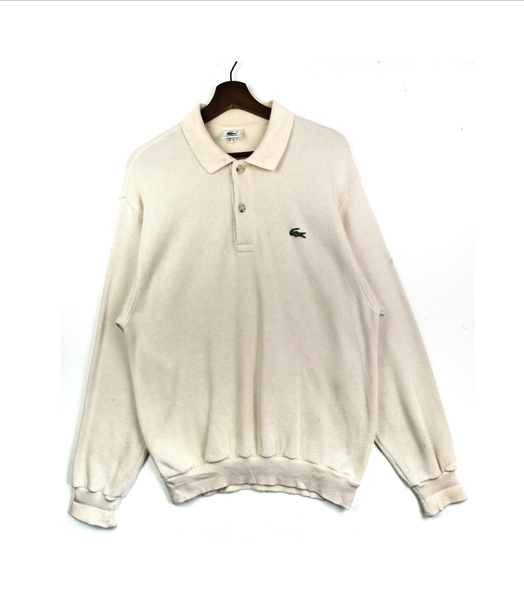 Lacoste × Vintage Vintage!! Lacoste Long Sleeve Polo Shirt Size US L / EU 52-54 / 3 - 1 Thumbnail