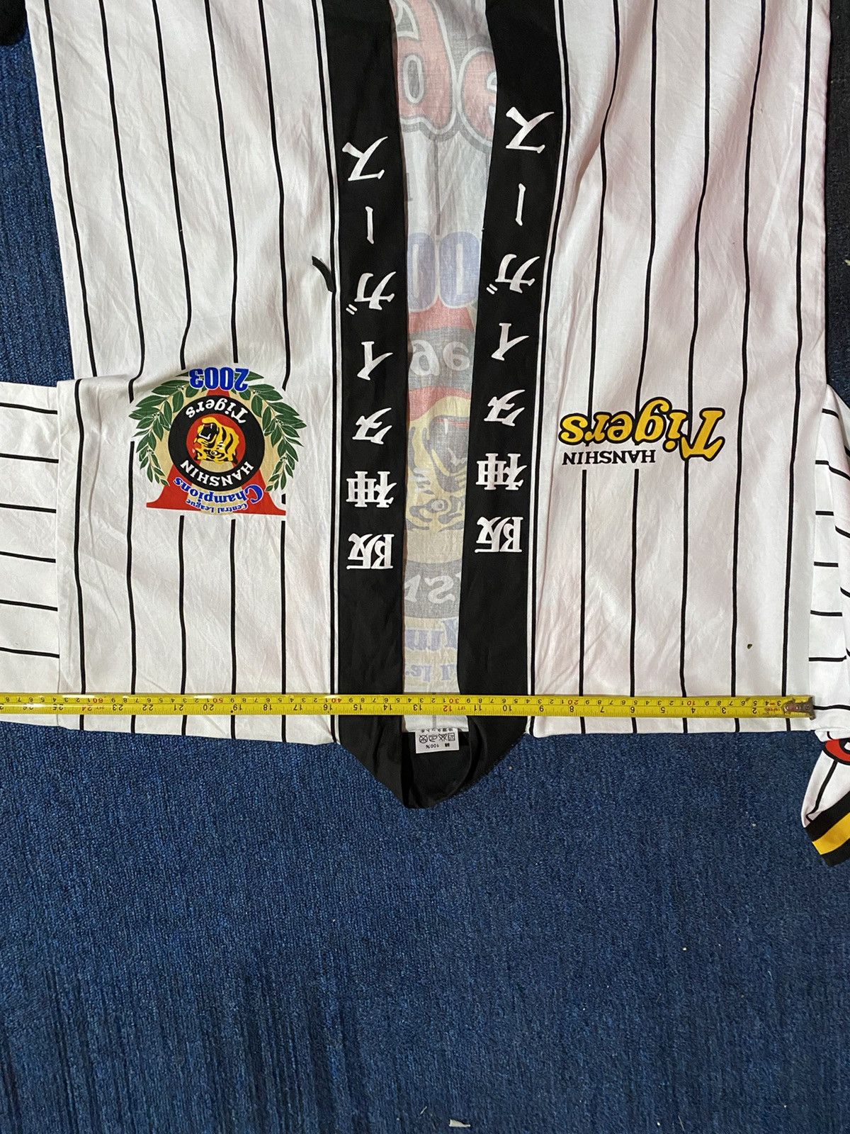 Japanese Brand × Vintage Vintage Hanshin Tiger 2003 Stripe Kimono Cardigan Size US XL / EU 56 / 4 - 15 Thumbnail