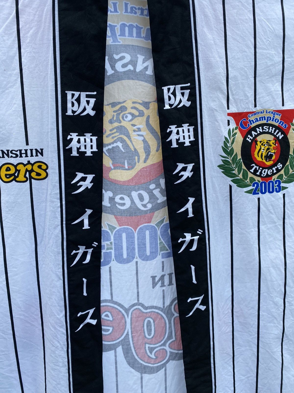 Japanese Brand × Vintage Vintage Hanshin Tiger 2003 Stripe Kimono Cardigan Size US XL / EU 56 / 4 - 3 Thumbnail