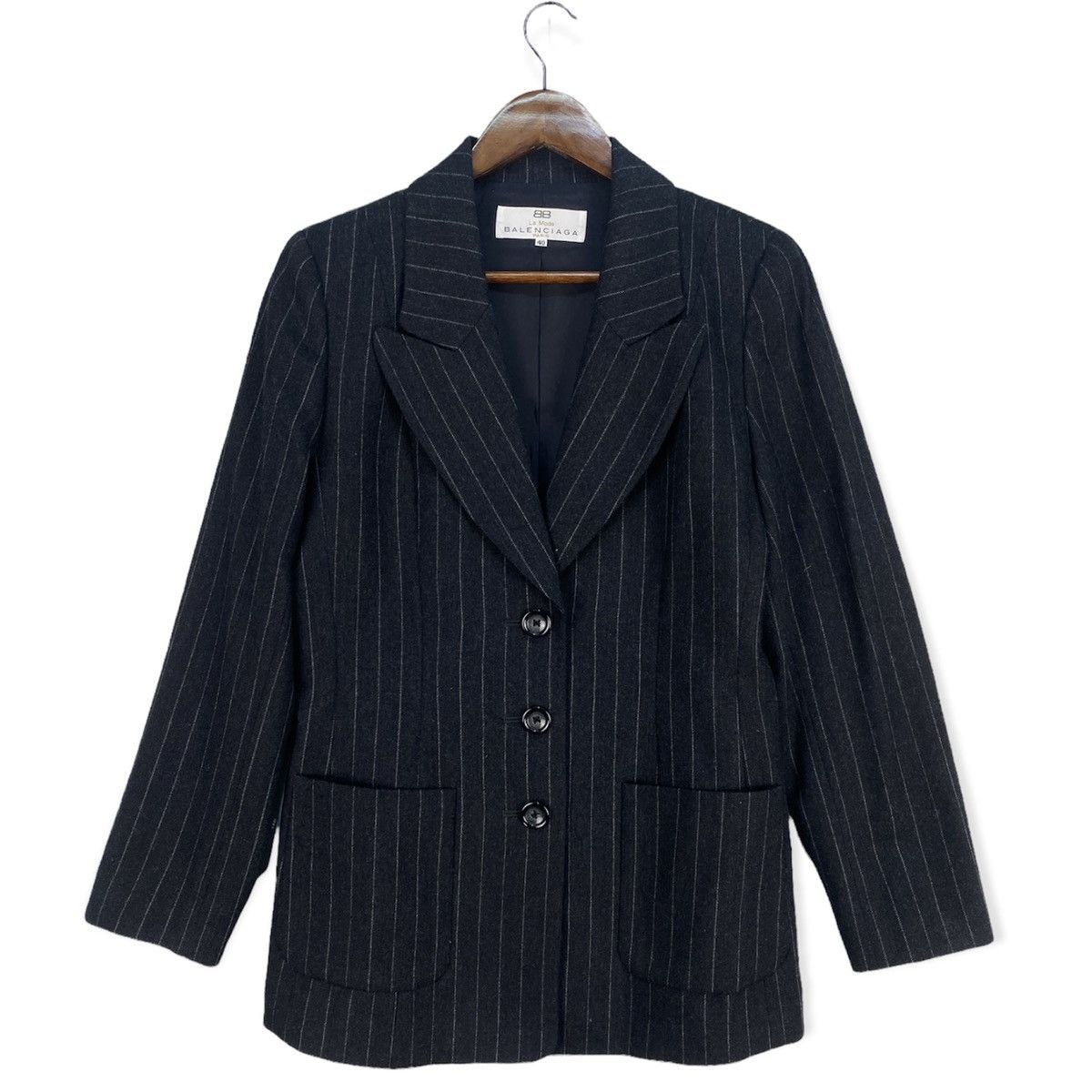 Balenciaga Vintage Balenciaga Stripe Button Jacket Size US S / EU 44-46 / 1 - 1 Thumbnail