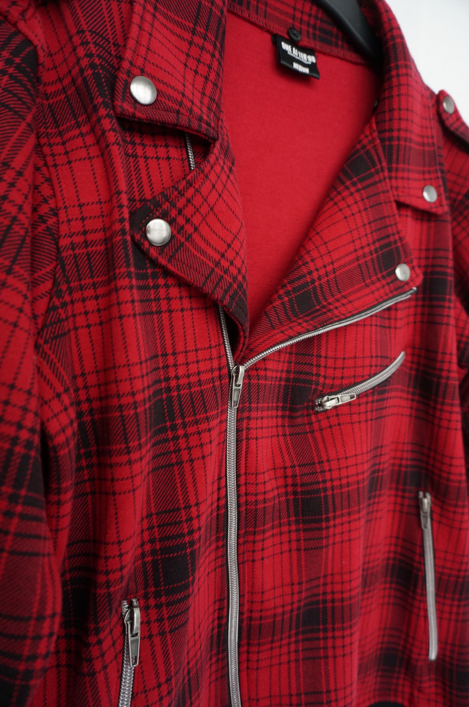 Japanese Brand ONE AFTER 99 Punk Shadow Plaid Tartan Slanted Zipper Jacket Size US S / EU 44-46 / 1 - 9 Thumbnail