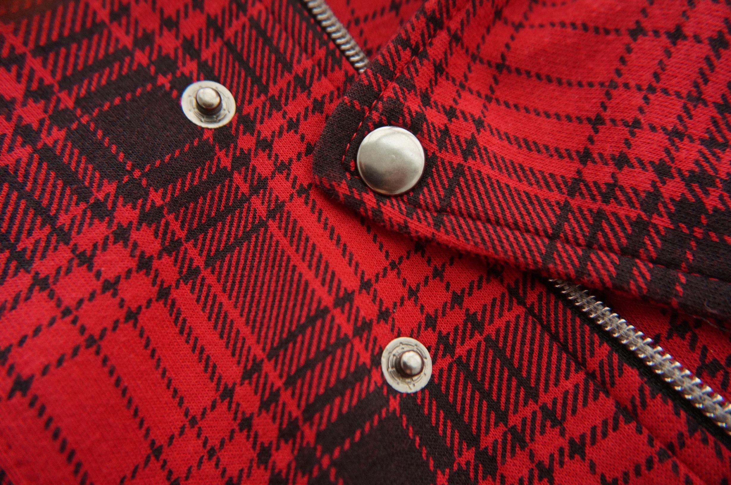 Japanese Brand ONE AFTER 99 Punk Shadow Plaid Tartan Slanted Zipper Jacket Size US S / EU 44-46 / 1 - 14 Thumbnail