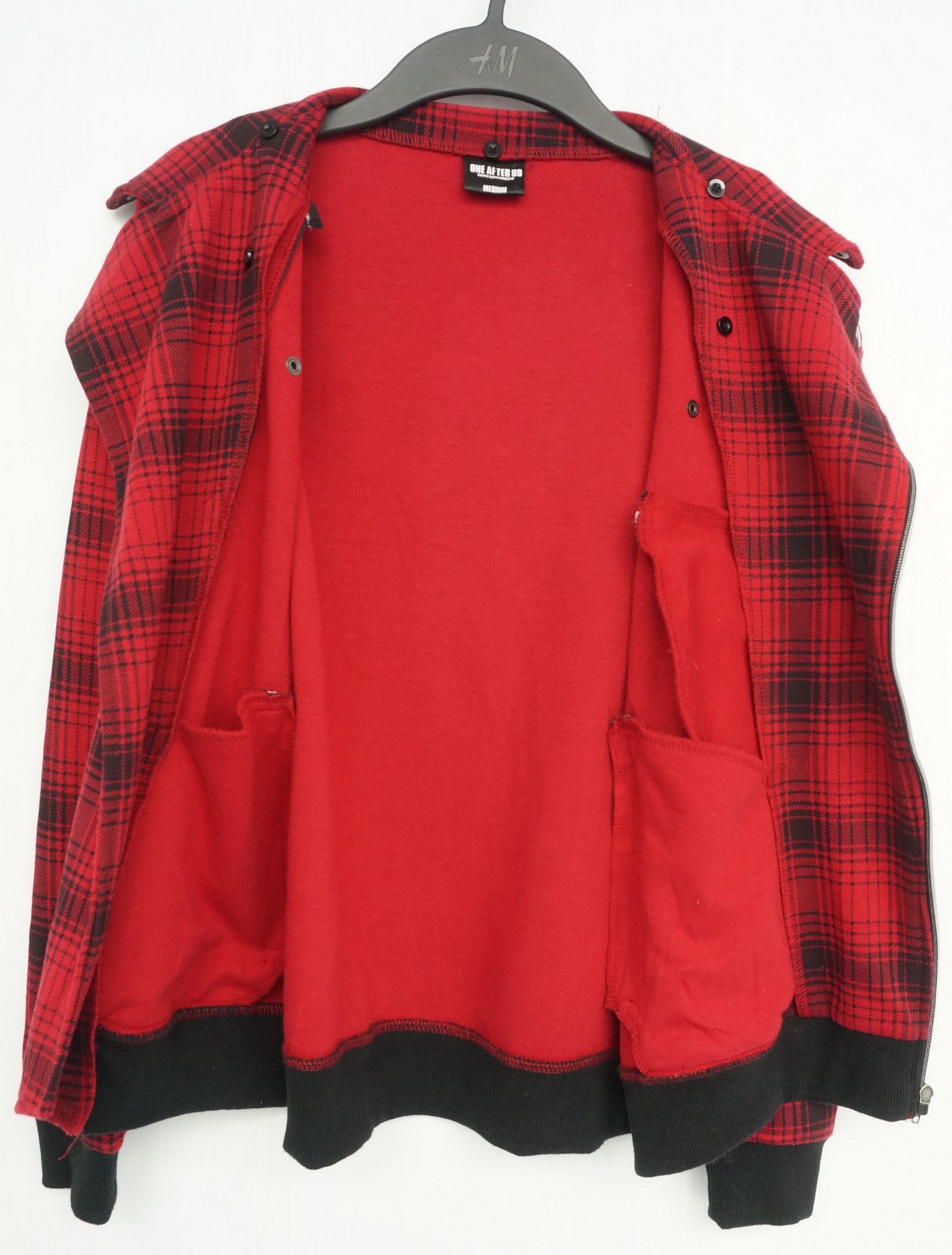 Japanese Brand ONE AFTER 99 Punk Shadow Plaid Tartan Slanted Zipper Jacket Size US S / EU 44-46 / 1 - 11 Thumbnail