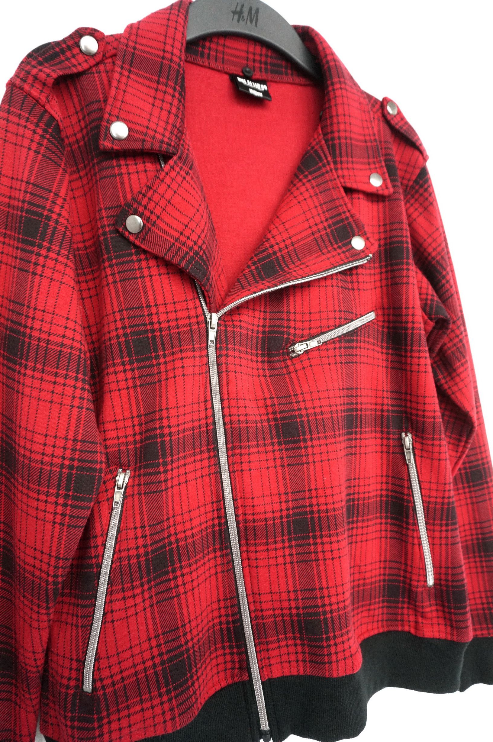 Japanese Brand ONE AFTER 99 Punk Shadow Plaid Tartan Slanted Zipper Jacket Size US S / EU 44-46 / 1 - 2 Thumbnail