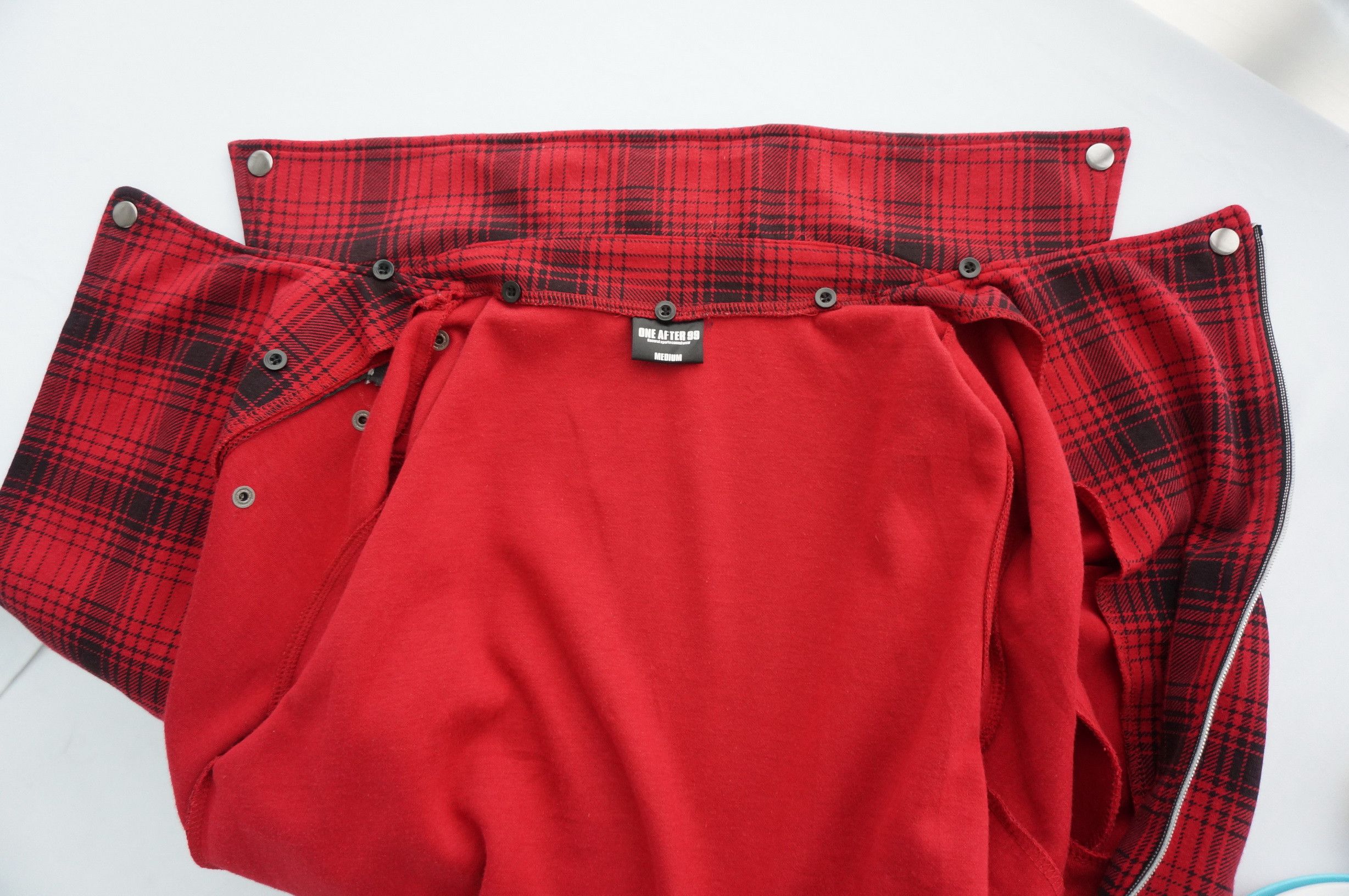Japanese Brand ONE AFTER 99 Punk Shadow Plaid Tartan Slanted Zipper Jacket Size US S / EU 44-46 / 1 - 12 Thumbnail