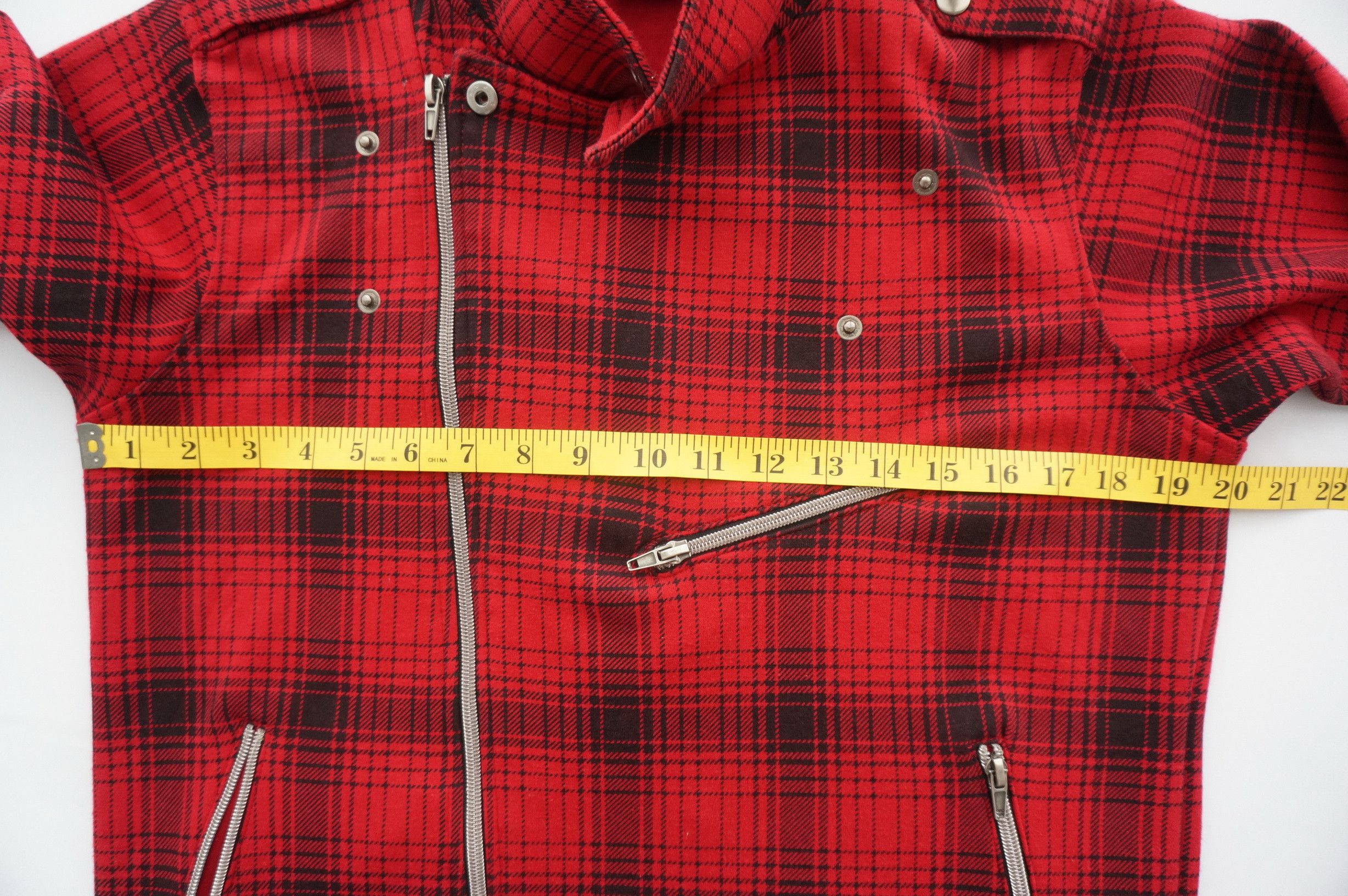 Japanese Brand ONE AFTER 99 Punk Shadow Plaid Tartan Slanted Zipper Jacket Size US S / EU 44-46 / 1 - 17 Thumbnail