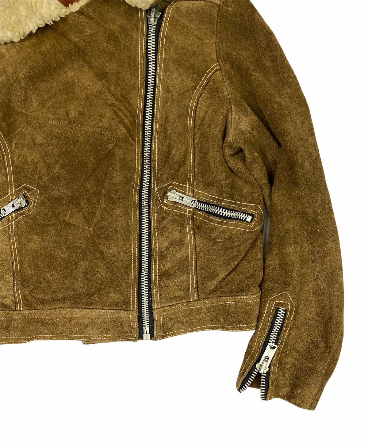 Vintage Vintage Cropped Suede Leather Jacket Size US S / EU 44-46 / 1 - 6 Thumbnail