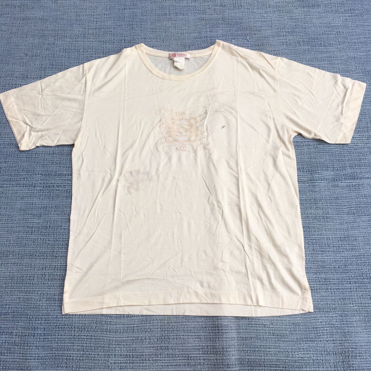 image of 80's Loewe Tee in Cream, Men's (Size Medium)