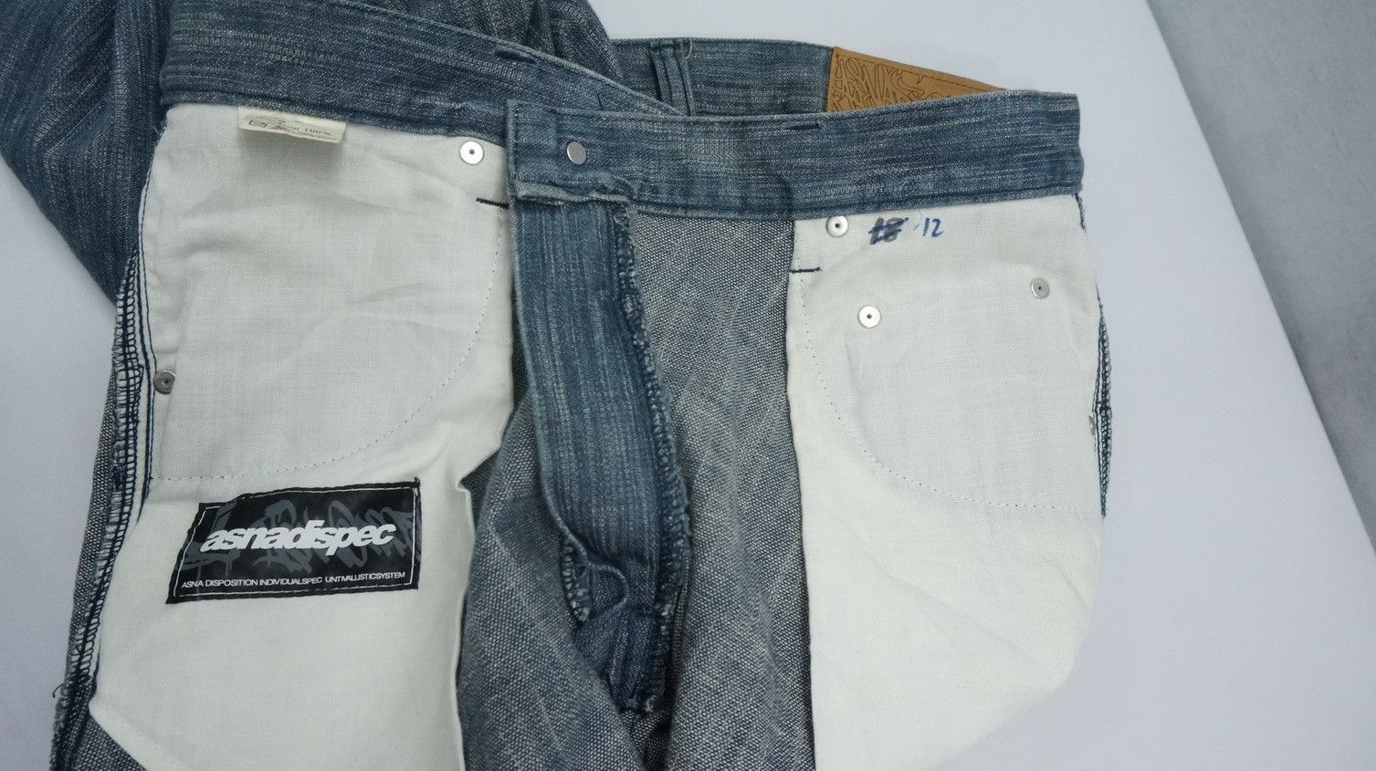 Japanese Brand Rare Vintage Japan ASNADISPEC Diagonal Brush Fabric Jeans Size US 34 / EU 50 - 17 Thumbnail