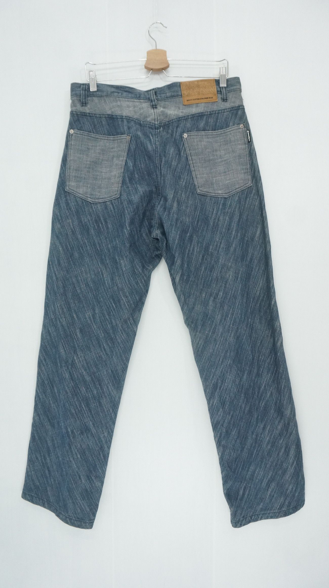 Japanese Brand Rare Vintage Japan ASNADISPEC Diagonal Brush Fabric Jeans Size US 34 / EU 50 - 3 Thumbnail