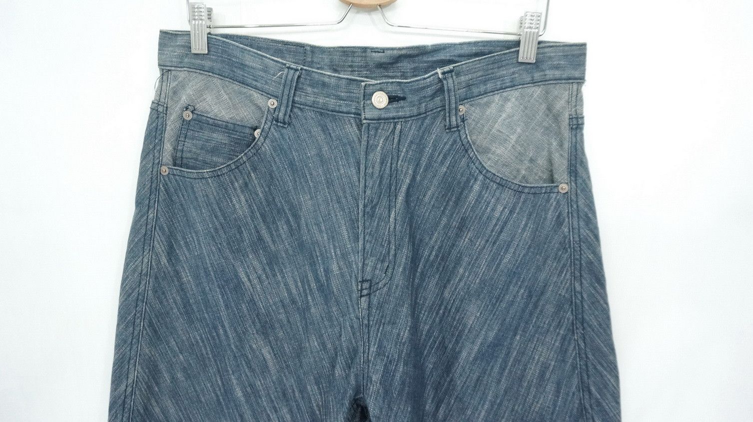Japanese Brand Rare Vintage Japan ASNADISPEC Diagonal Brush Fabric Jeans Size US 34 / EU 50 - 5 Thumbnail