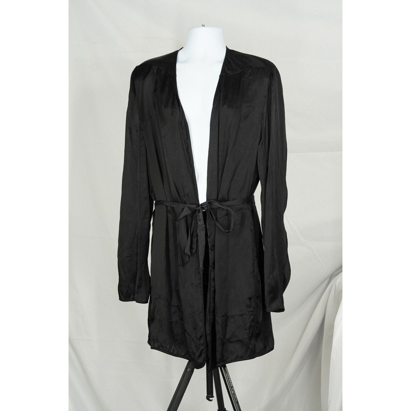 Rick Owens Cupro Belted Jacket / Robe - Larry FW19 Black - L