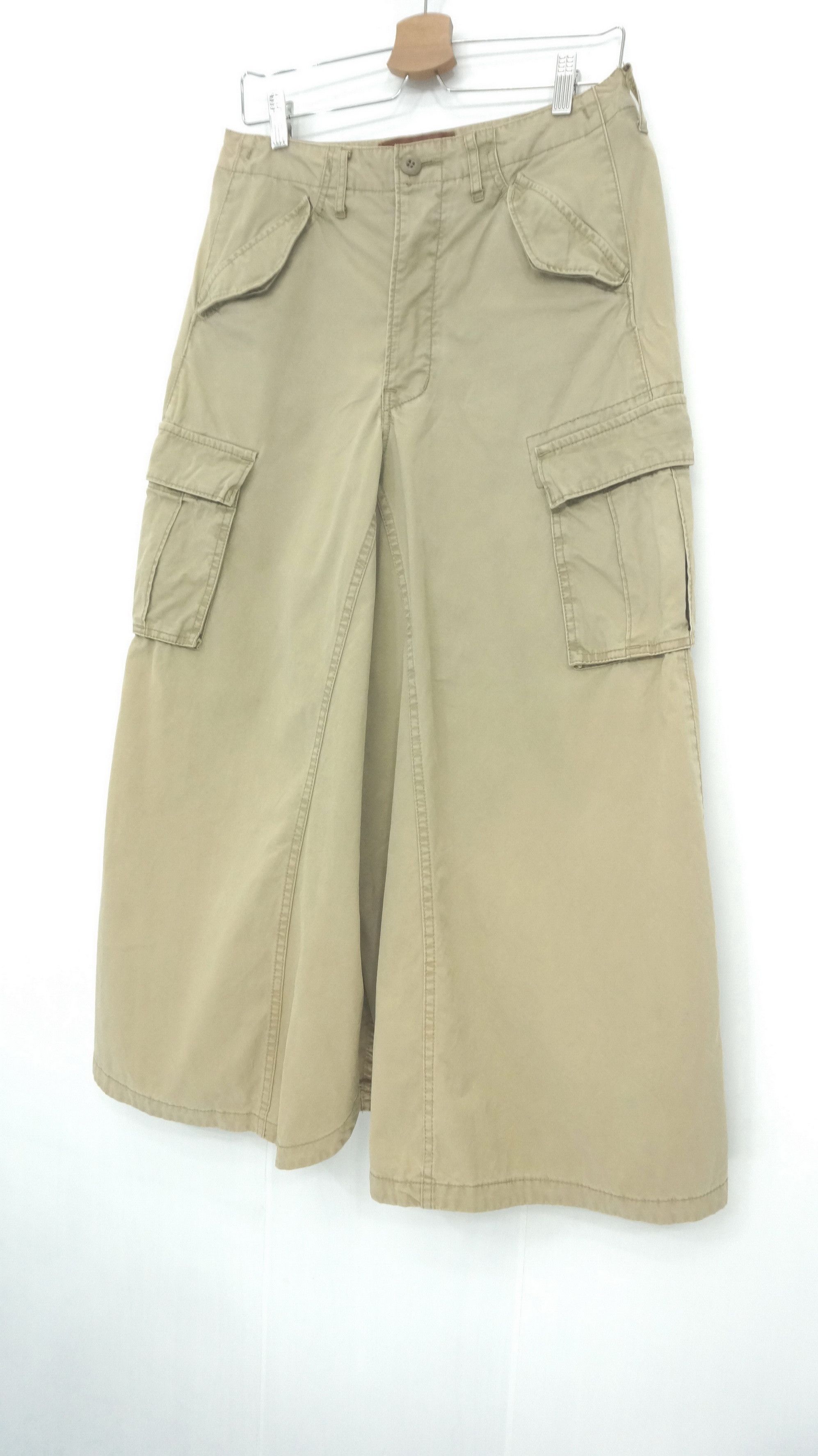 Japanese Brand Vintage RNA Inc Military Cargo Skirt Sunfaded Pants Hakama Size 30" / US 8 / IT 44 - 2 Thumbnail