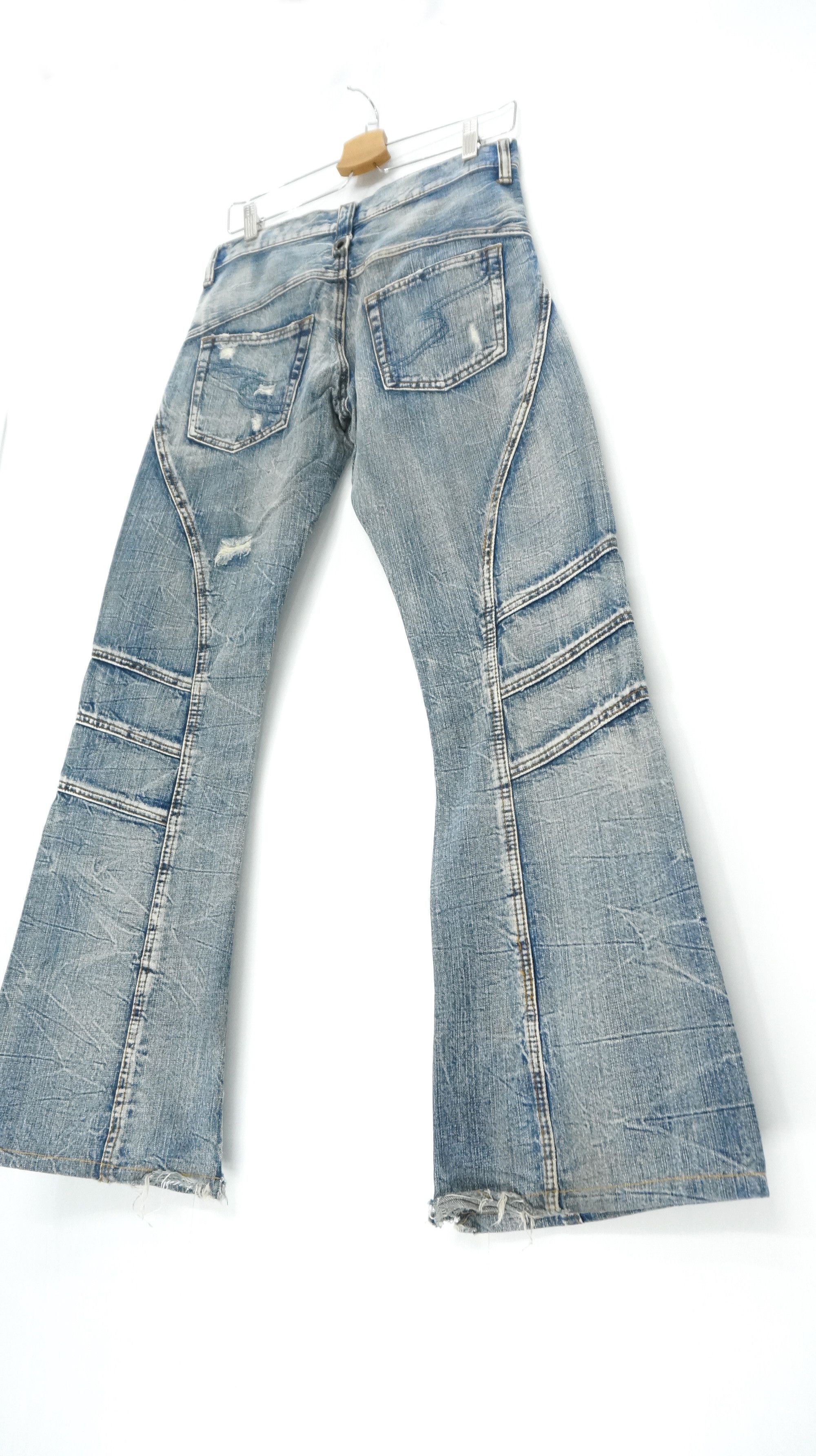 Japanese Brand VtgFLARE🔥 SEMANTIC DESIGN Distressed Patchwork Jeans Size US 29 - 4 Thumbnail