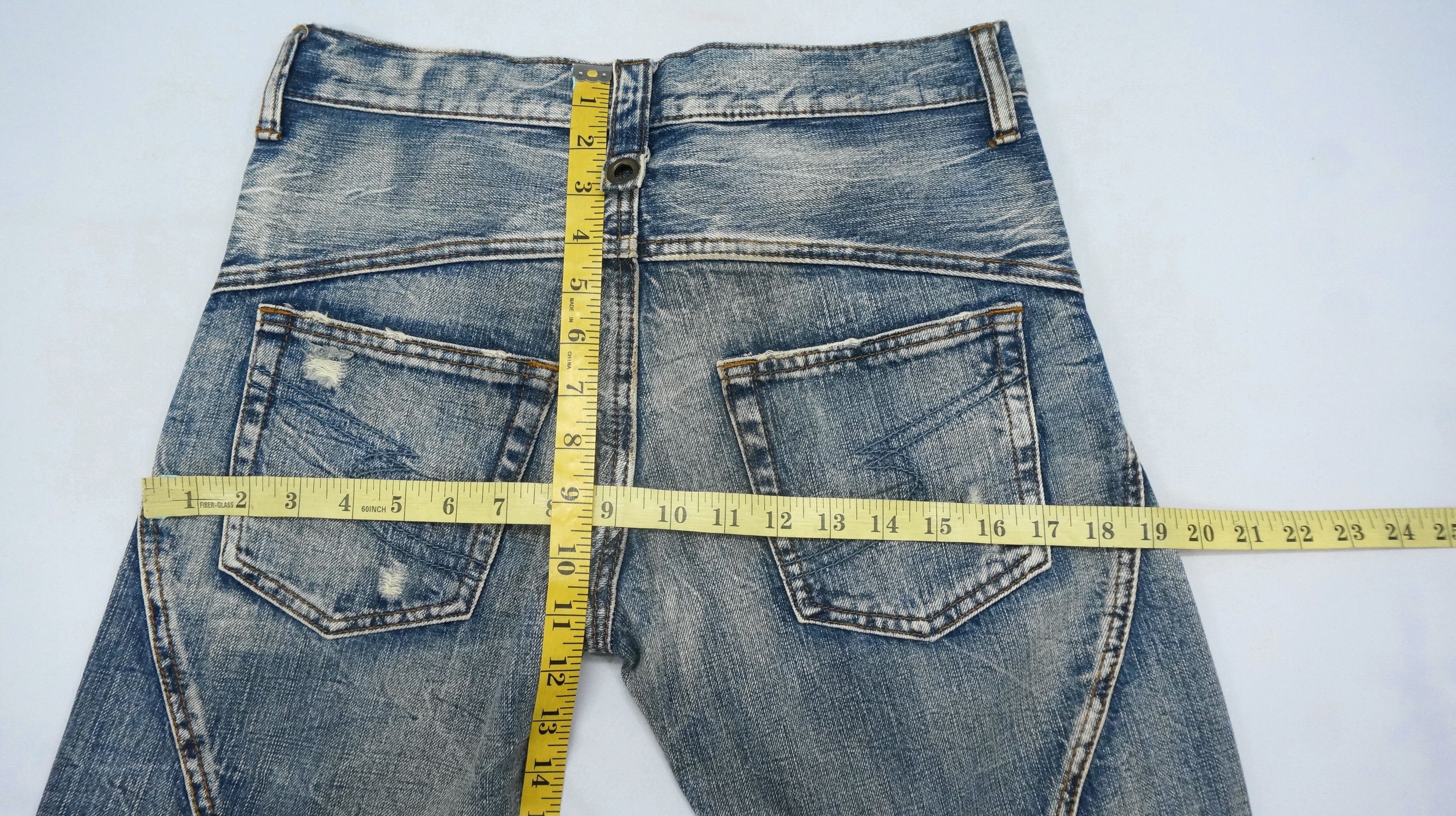 Japanese Brand VtgFLARE🔥 SEMANTIC DESIGN Distressed Patchwork Jeans Size US 29 - 19 Thumbnail